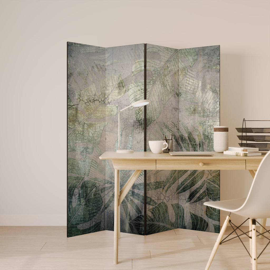 HARMONY IN GREENERY Decorative 4-Panel Room Divider