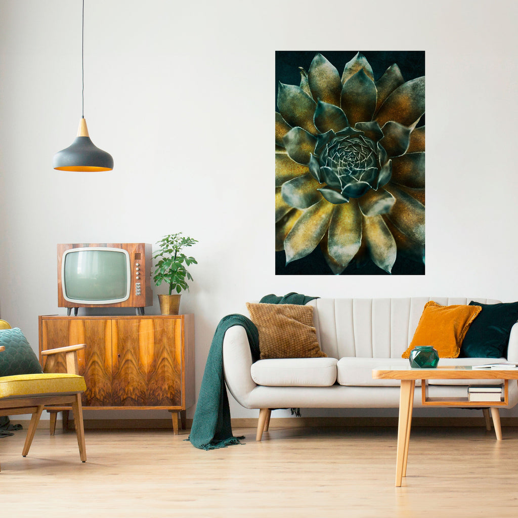 Affiche verticale autocollante « Tourbillon mystique de plantes succulentes »