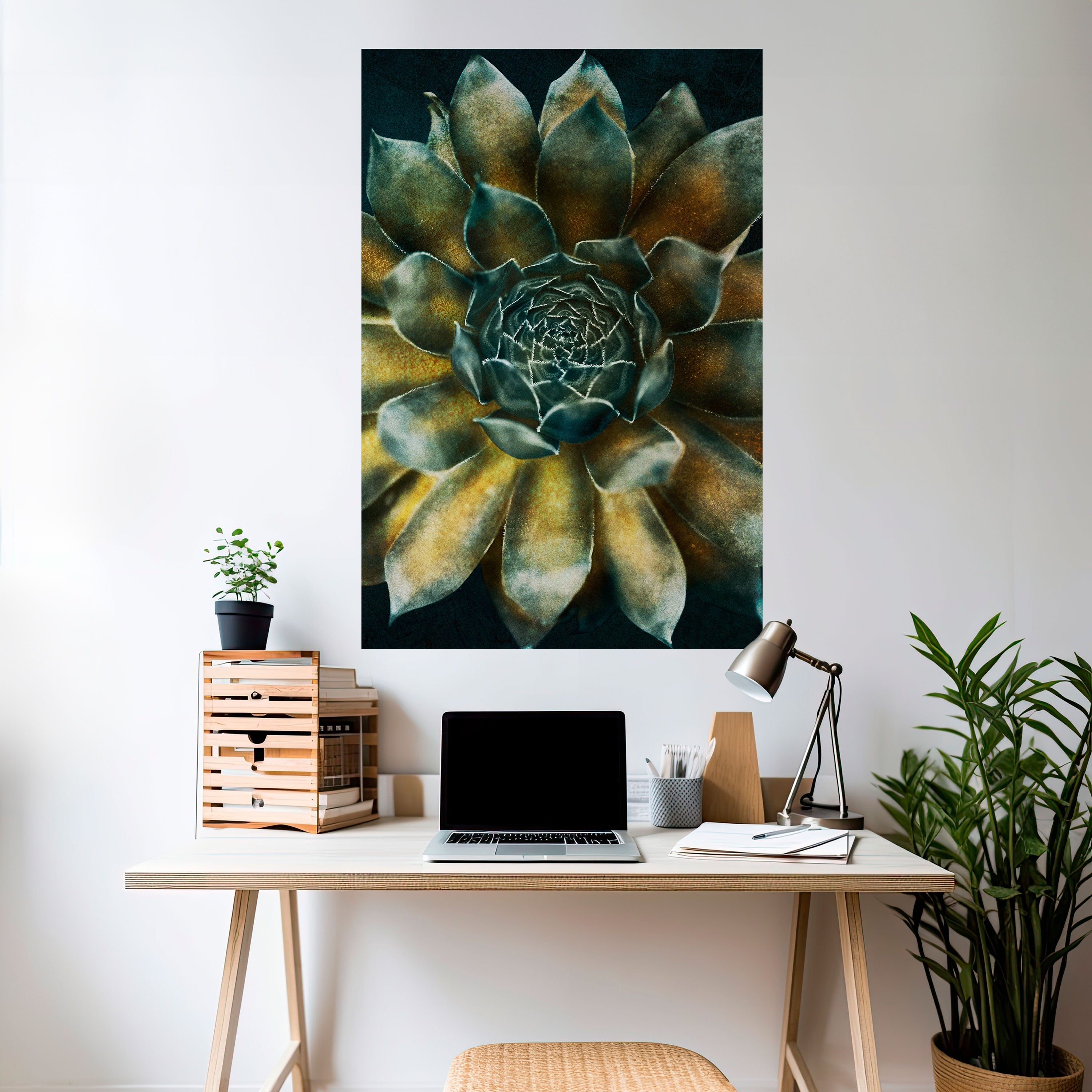Affiche verticale autocollante « Tourbillon mystique de plantes succulentes »