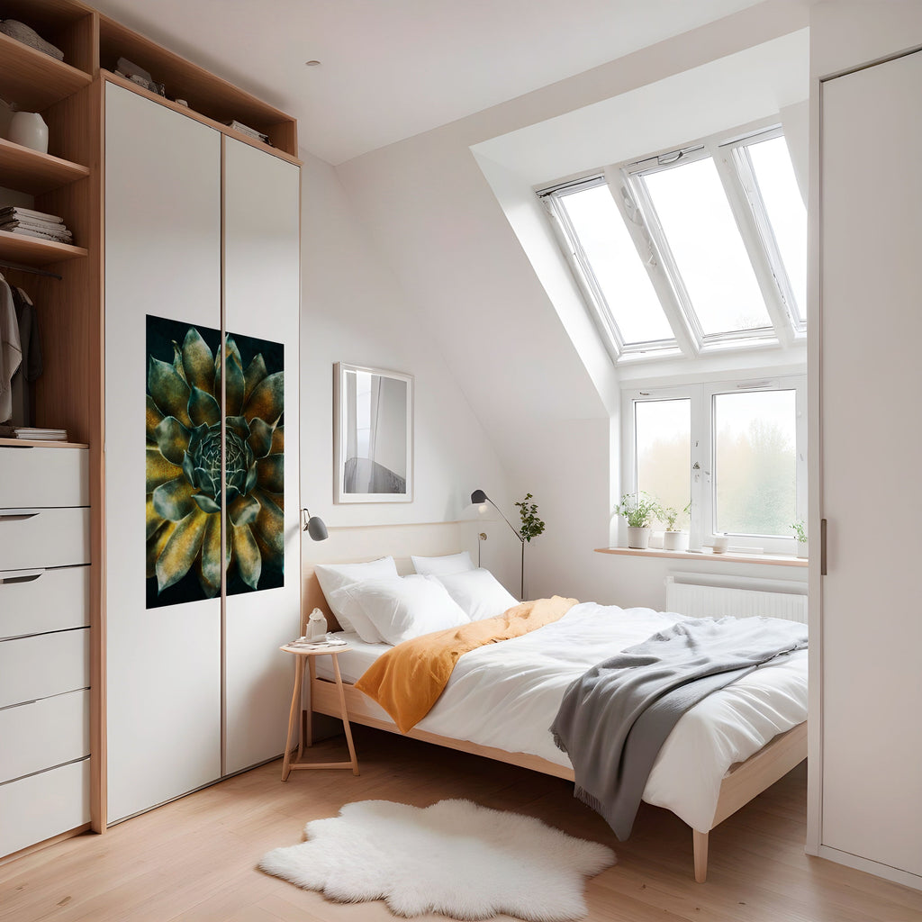 Affiche verticale autocollante « Tourbillon mystique de plantes succulentes »