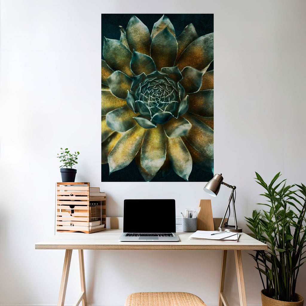 Affiche verticale autocollante « Tourbillon mystique de plantes succulentes »