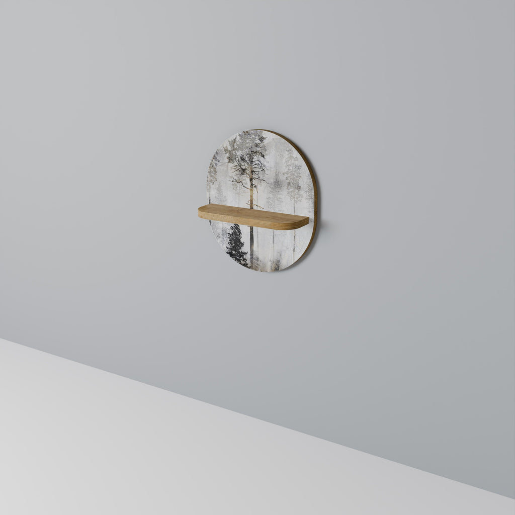 Étagère d'art ovale effet chêne FADE IN THE TREES