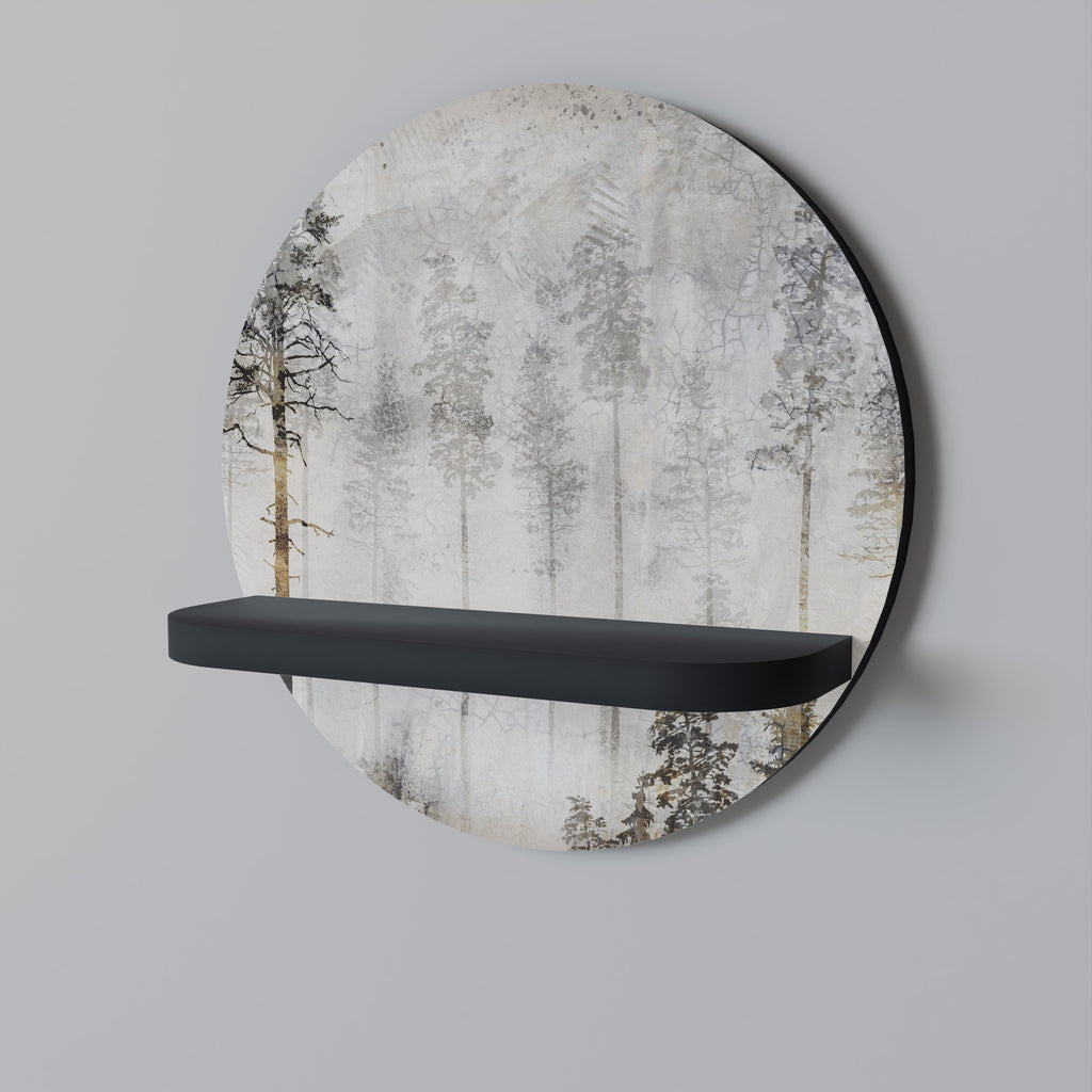 Étagère d'art ronde FADE IN THE TREES en finition noire