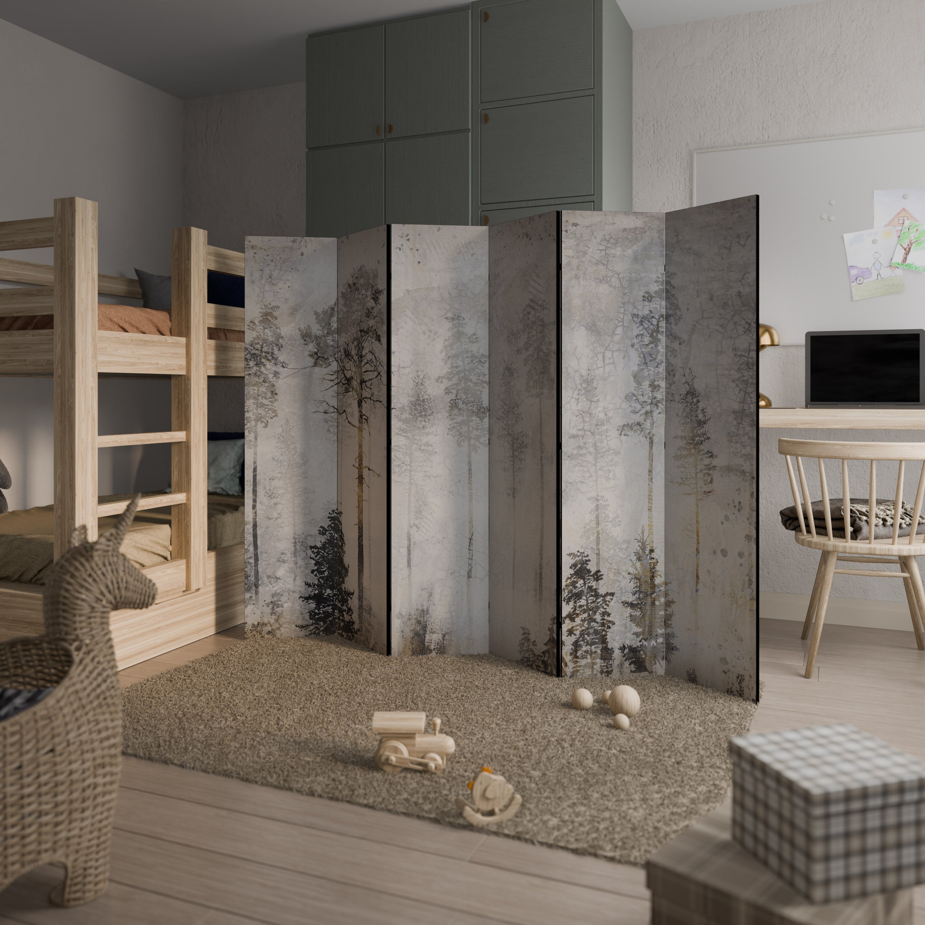 FADE IN THE TREES 6-Panel Room Divider