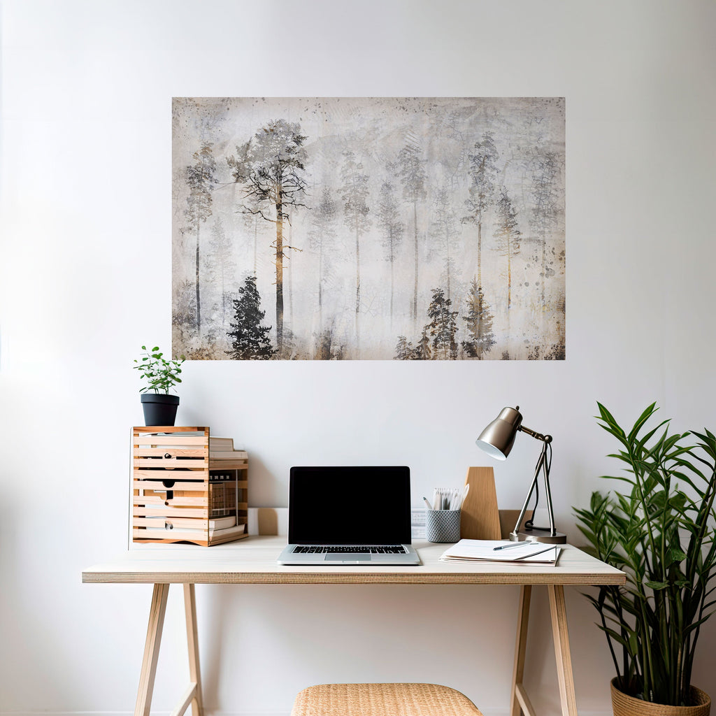 Affiche horizontale autocollante « FADE IN THE TREES »