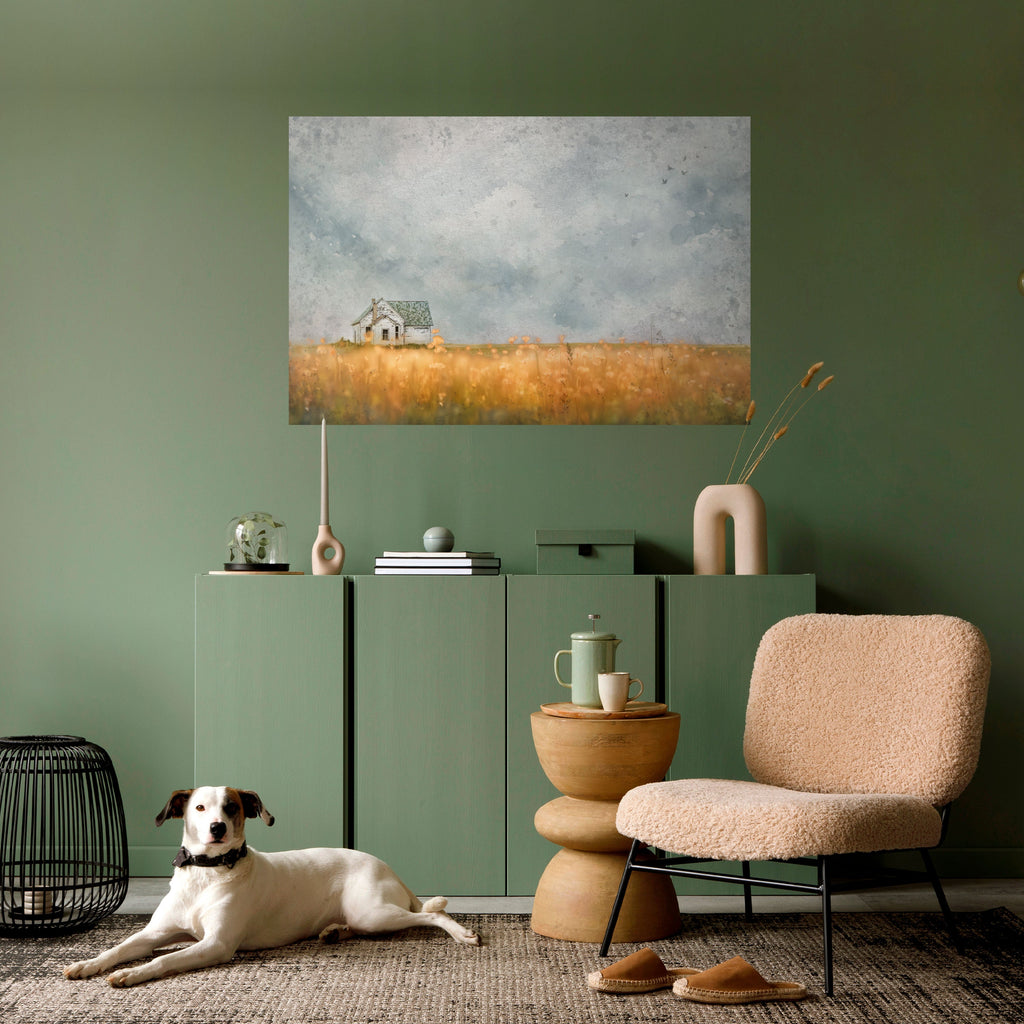 Affiche horizontale autocollante « Champs de lumière déclinante »