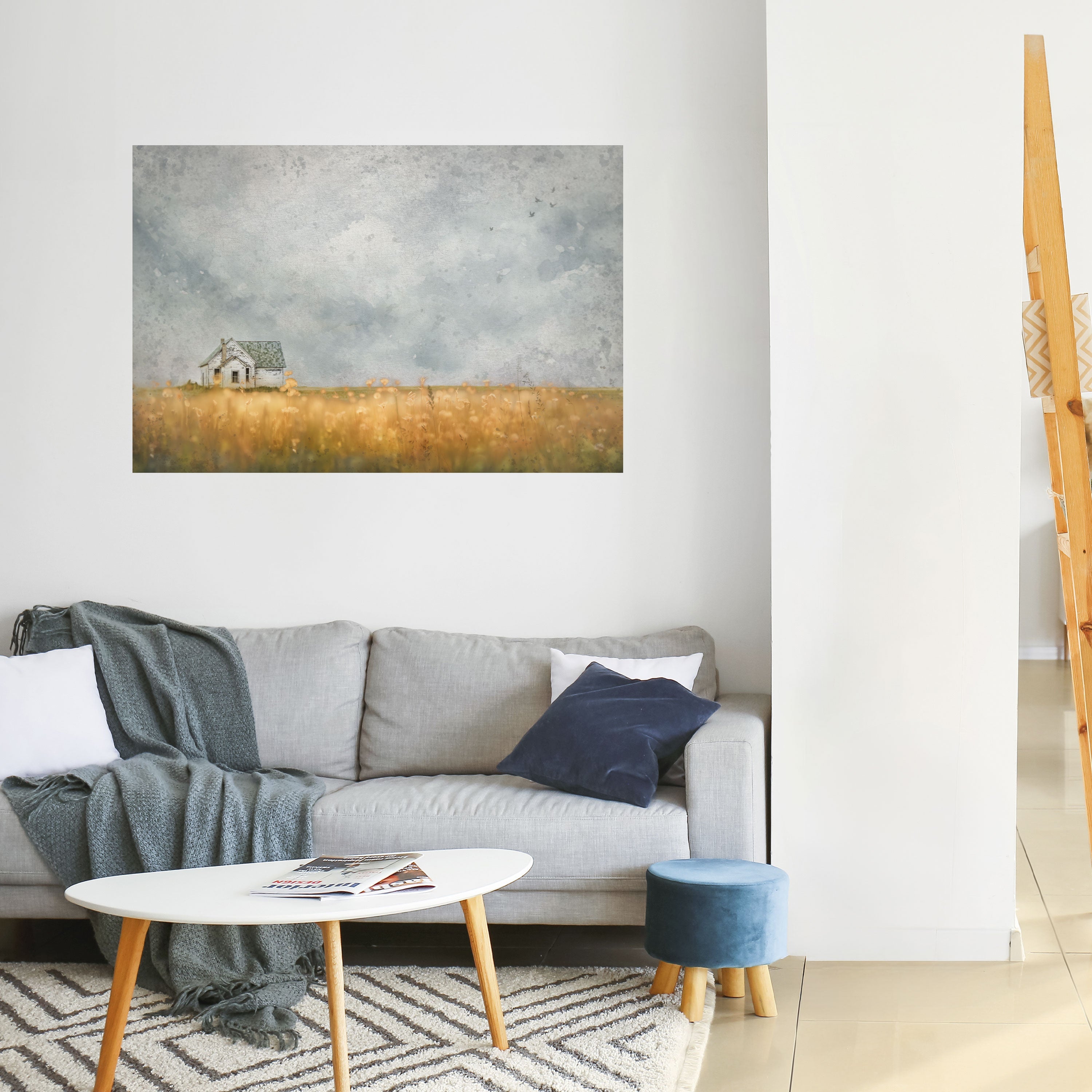 Affiche horizontale autocollante « Champs de lumière déclinante »