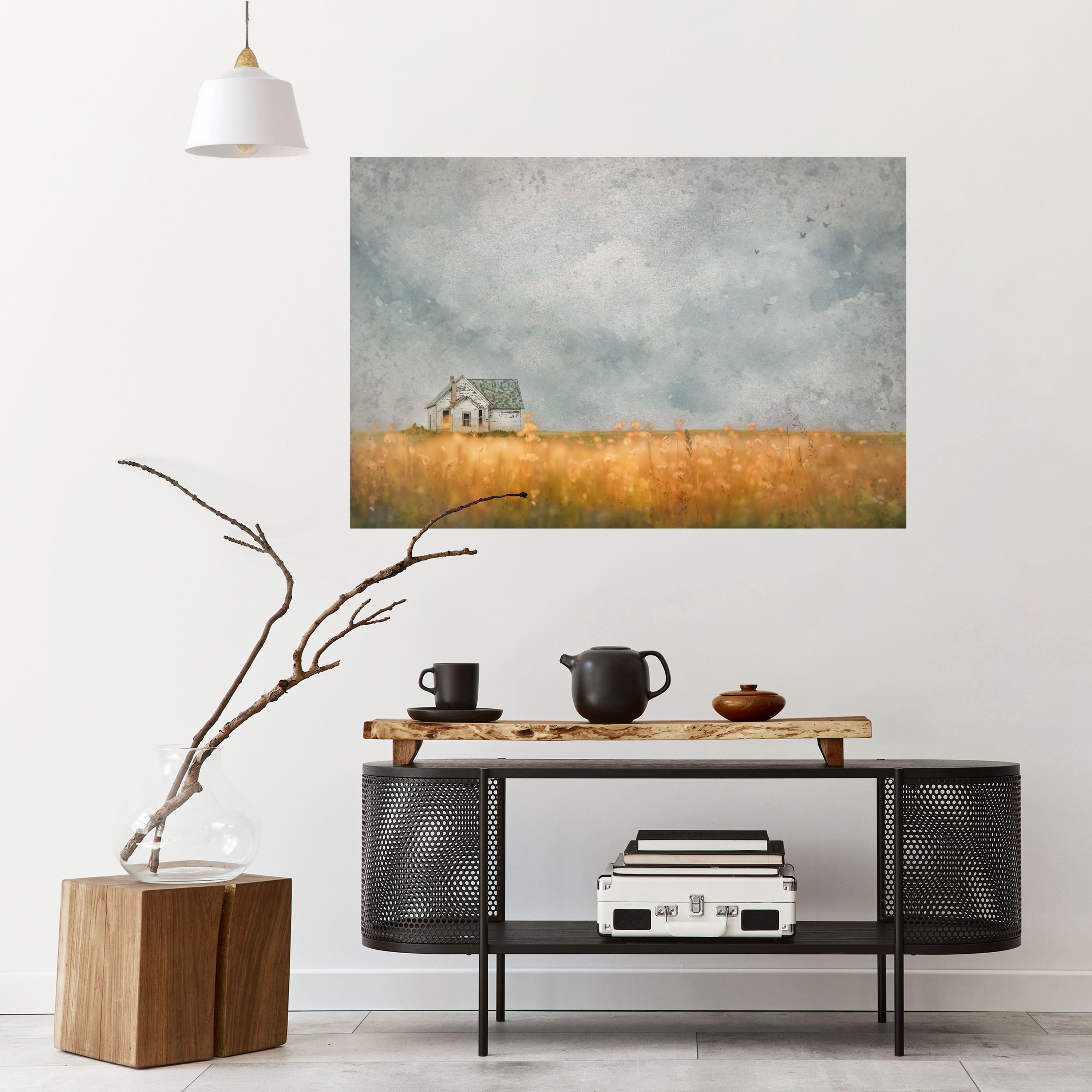 Affiche horizontale autocollante « Champs de lumière déclinante »