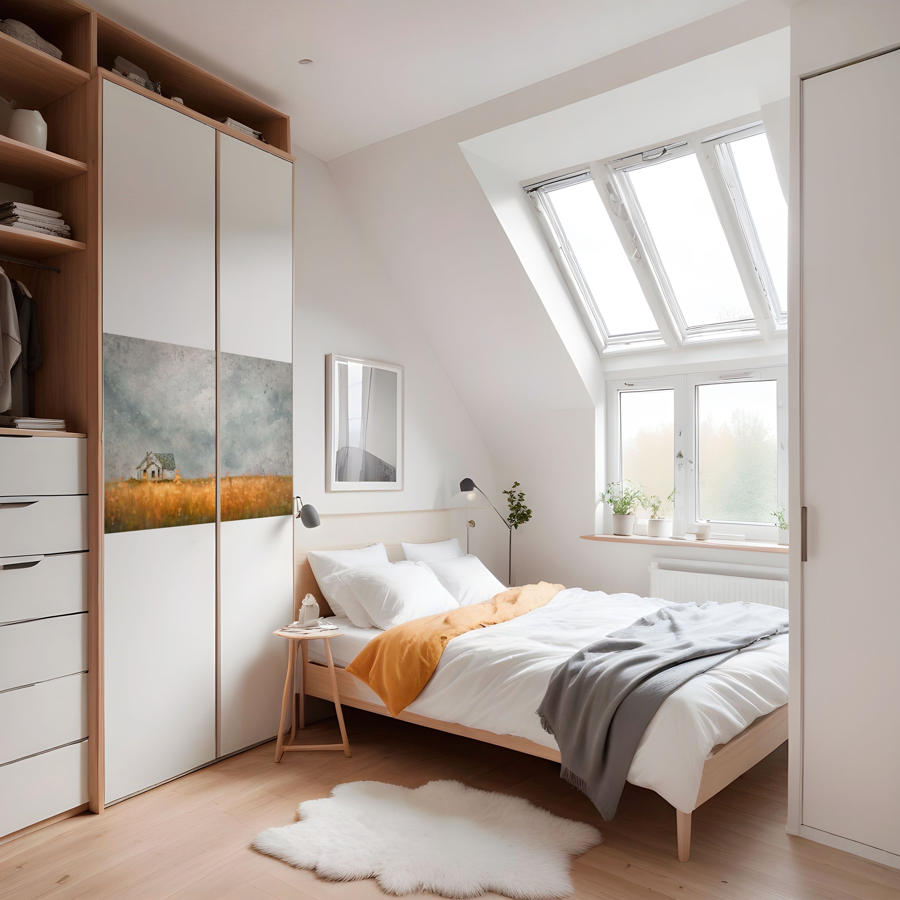 Affiche horizontale autocollante « Champs de lumière déclinante »