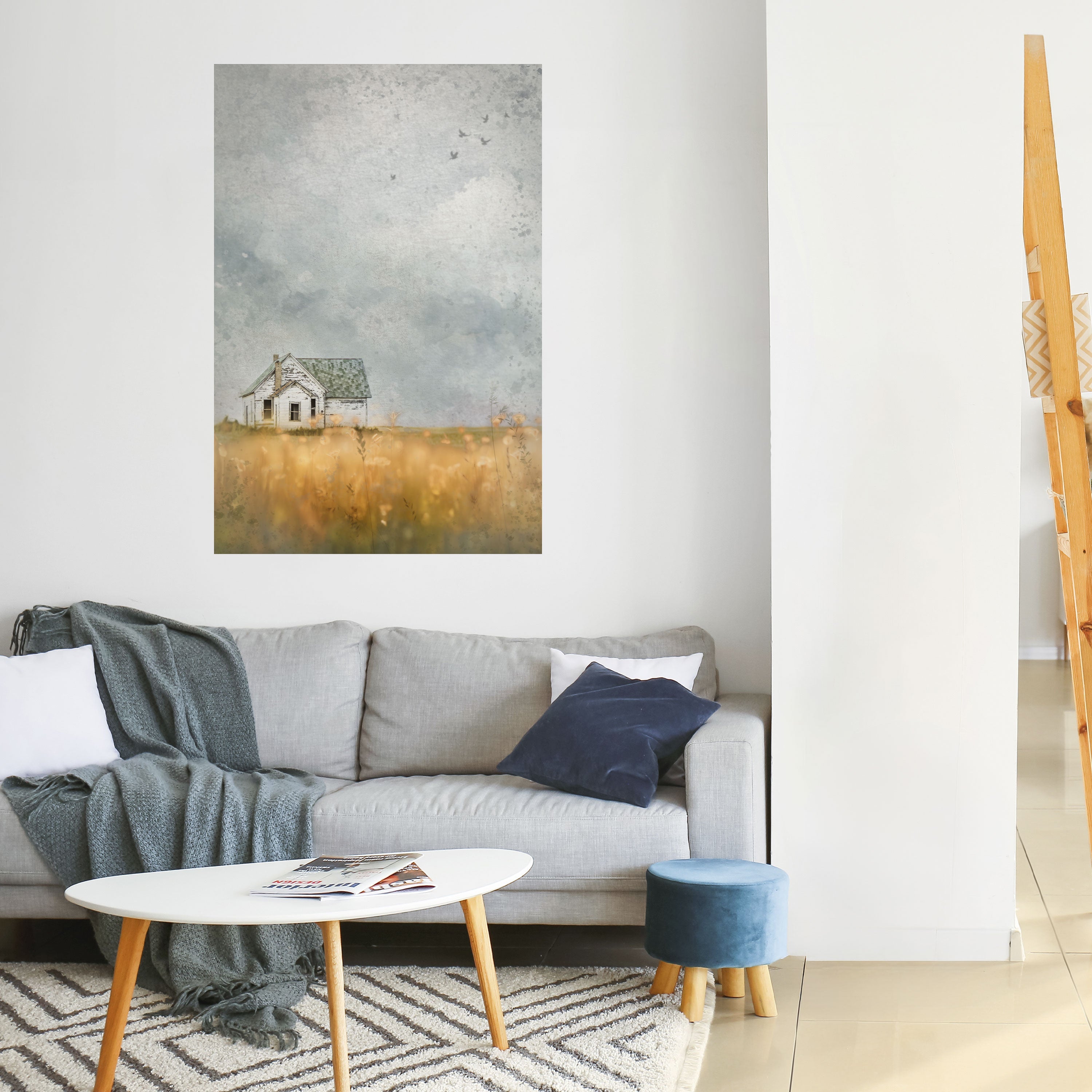 Affiche verticale autocollante « Champs de lumière déclinante »