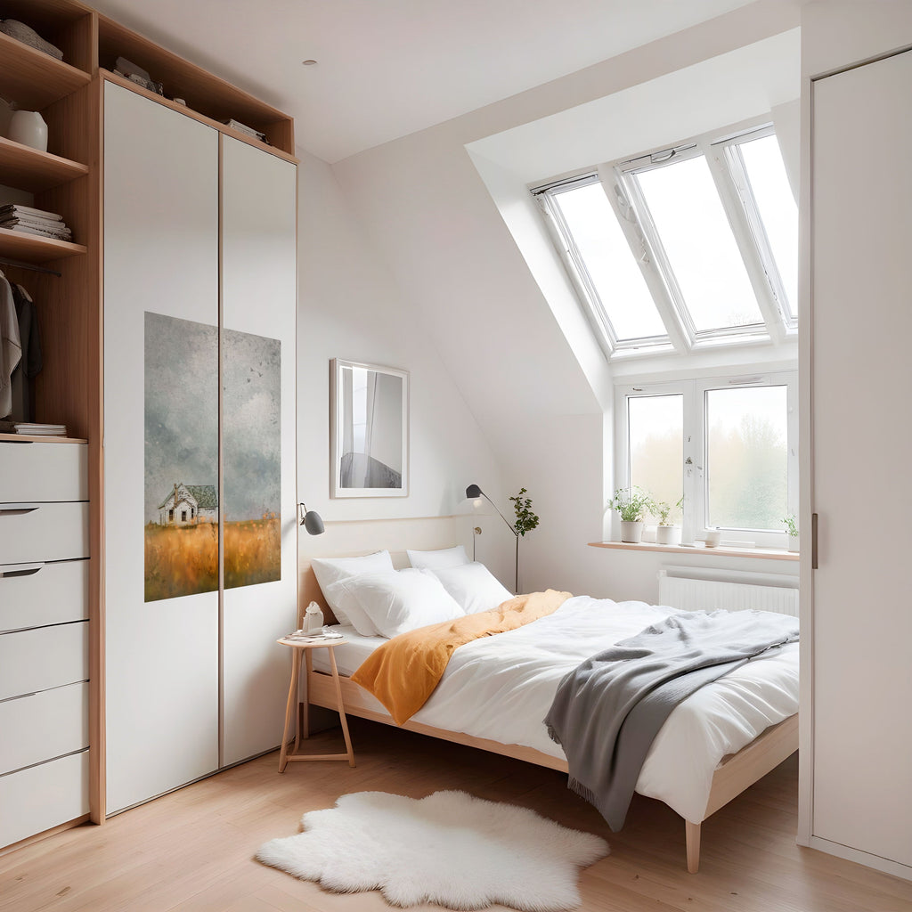 Affiche verticale autocollante « Champs de lumière déclinante »