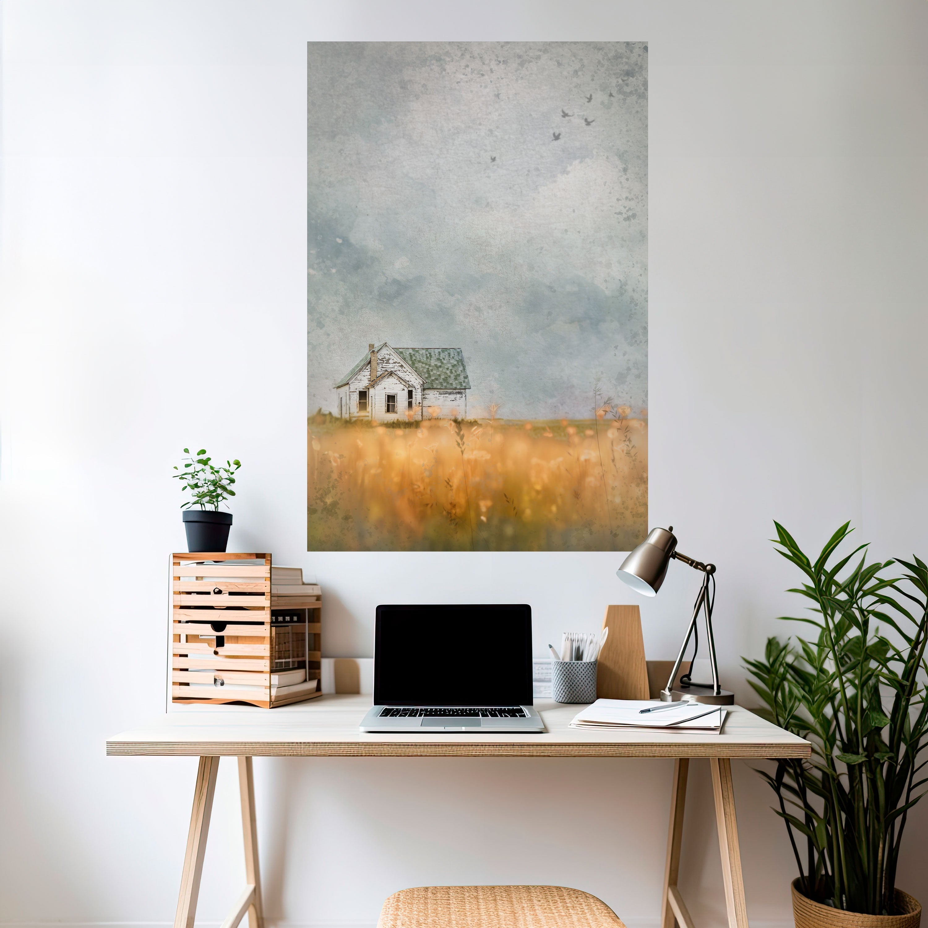 Affiche verticale autocollante « Champs de lumière déclinante »