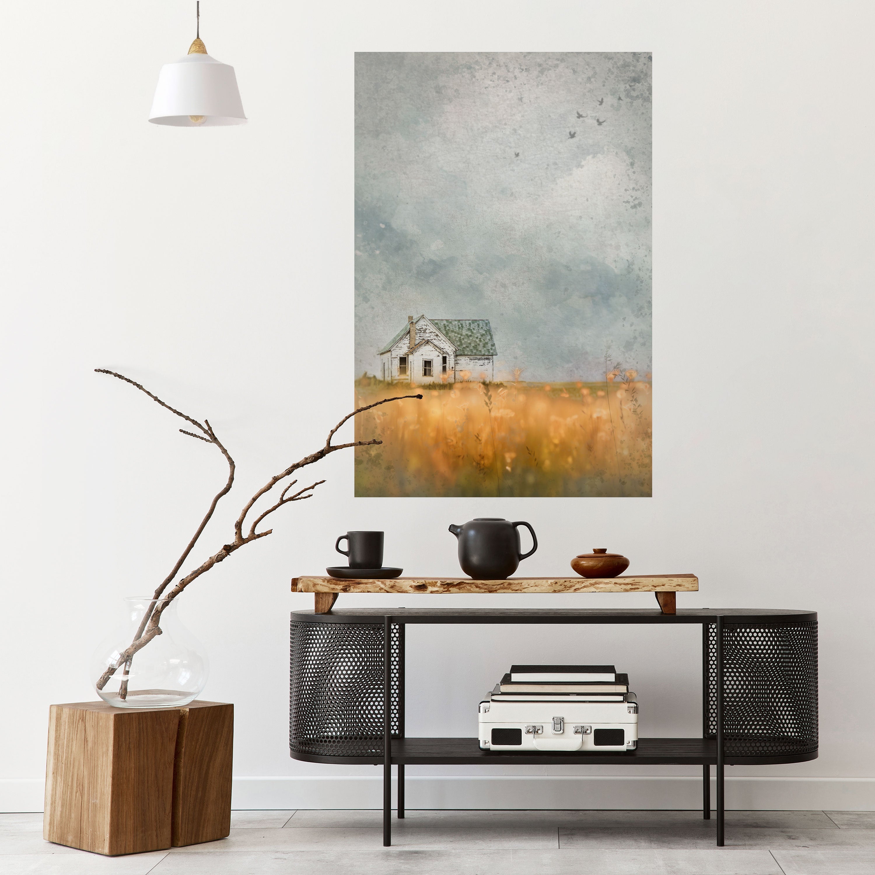 Affiche verticale autocollante « Champs de lumière déclinante »