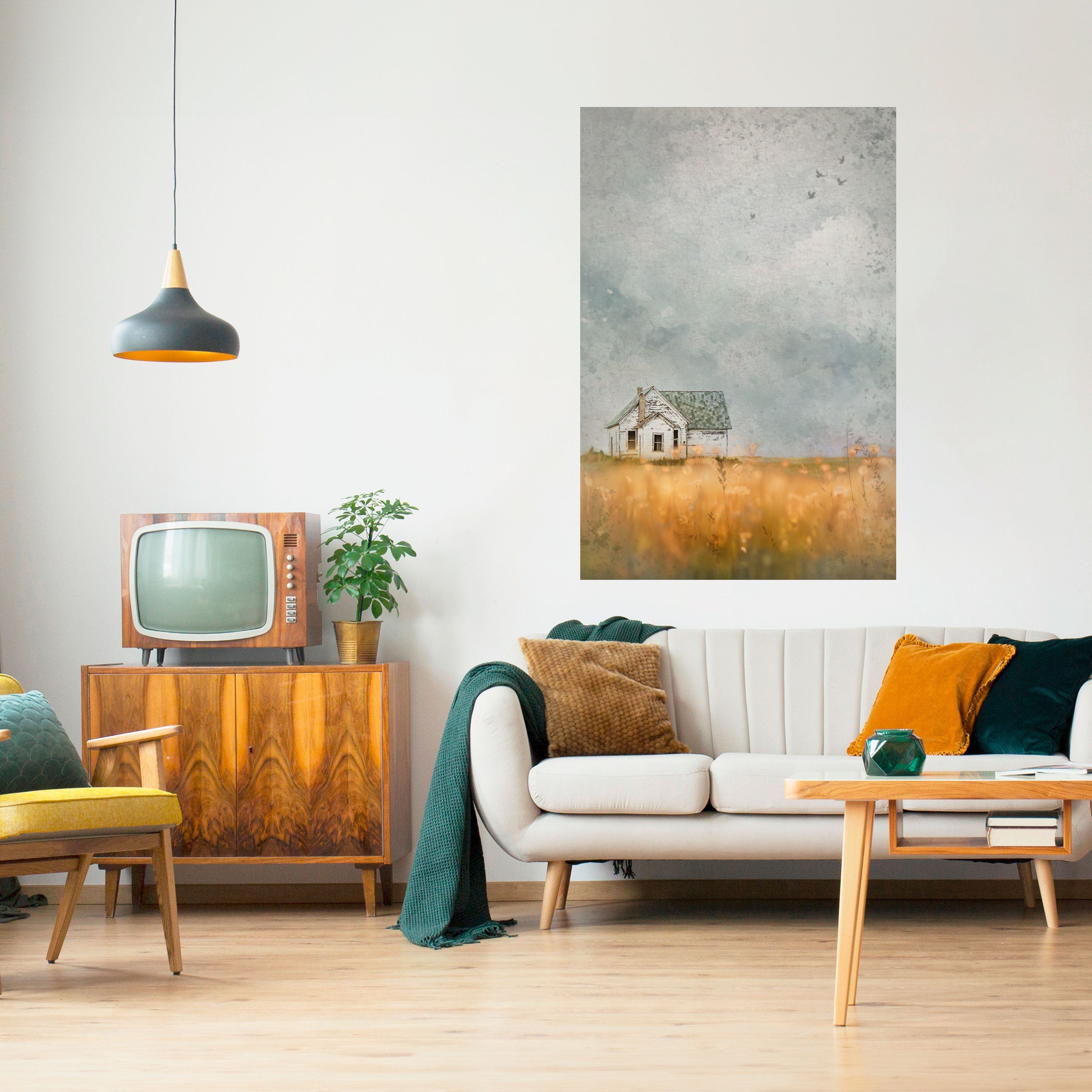 Affiche verticale autocollante « Champs de lumière déclinante »