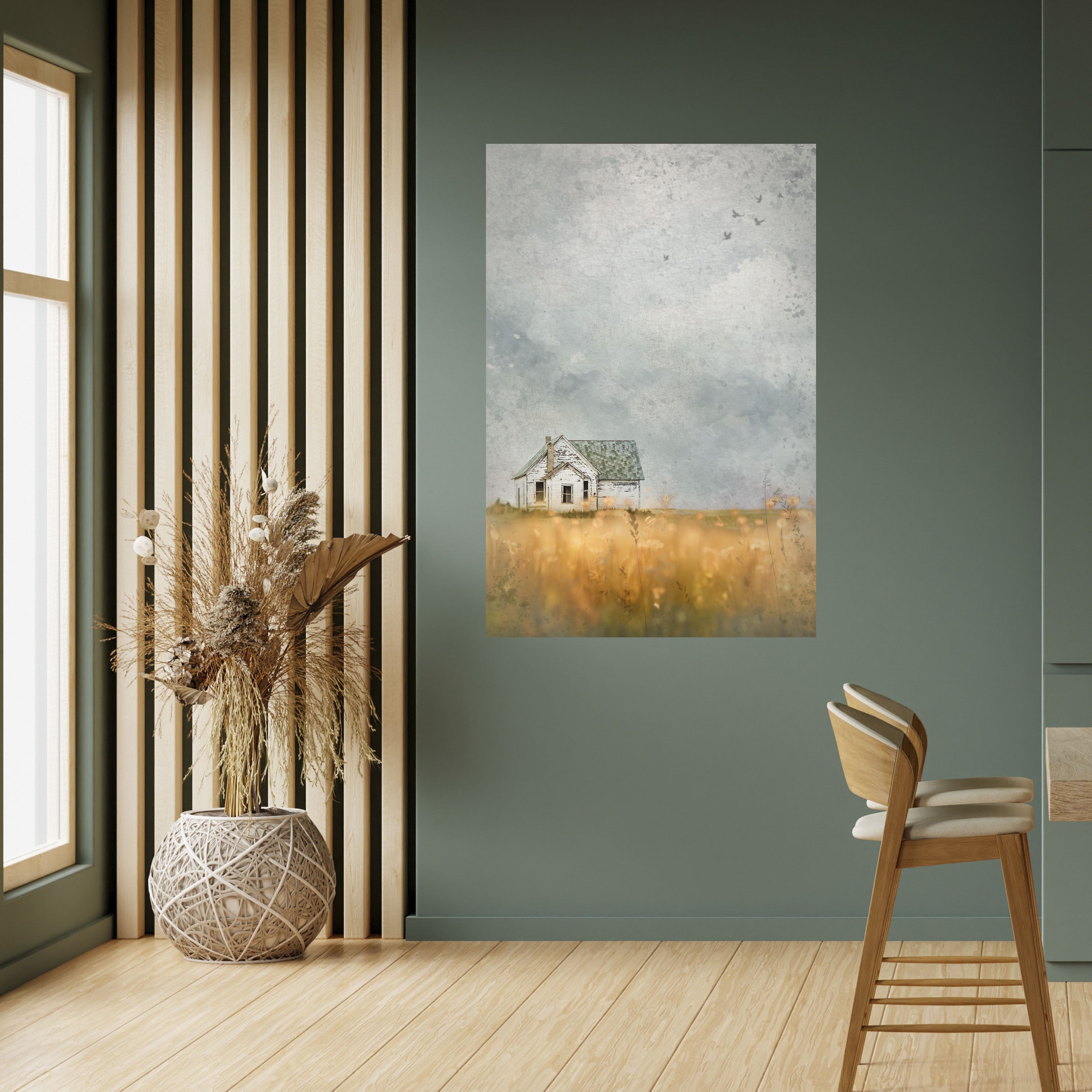 Affiche verticale autocollante « Champs de lumière déclinante »