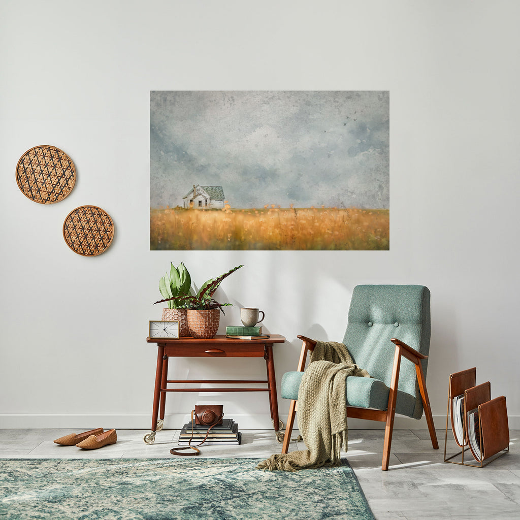 Affiche horizontale autocollante « Champs de lumière déclinante »