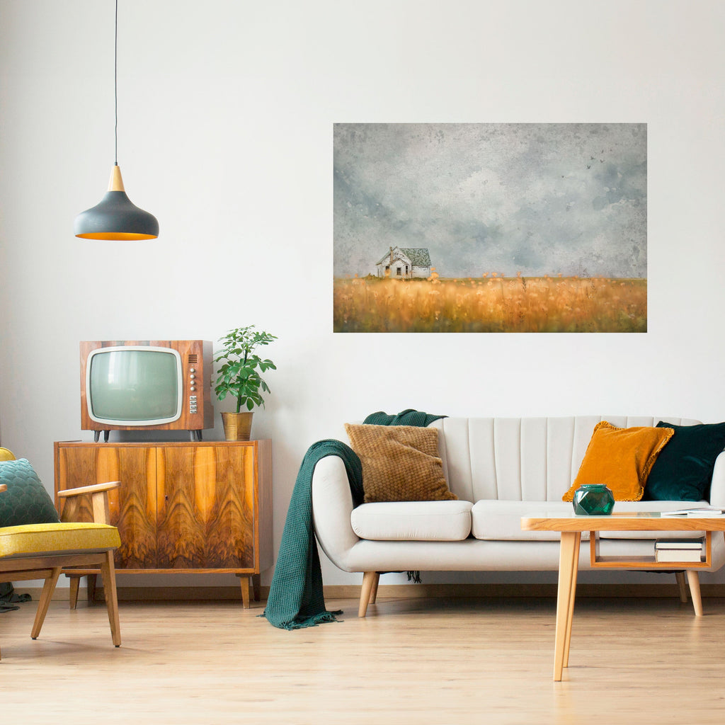 Affiche horizontale autocollante « Champs de lumière déclinante »