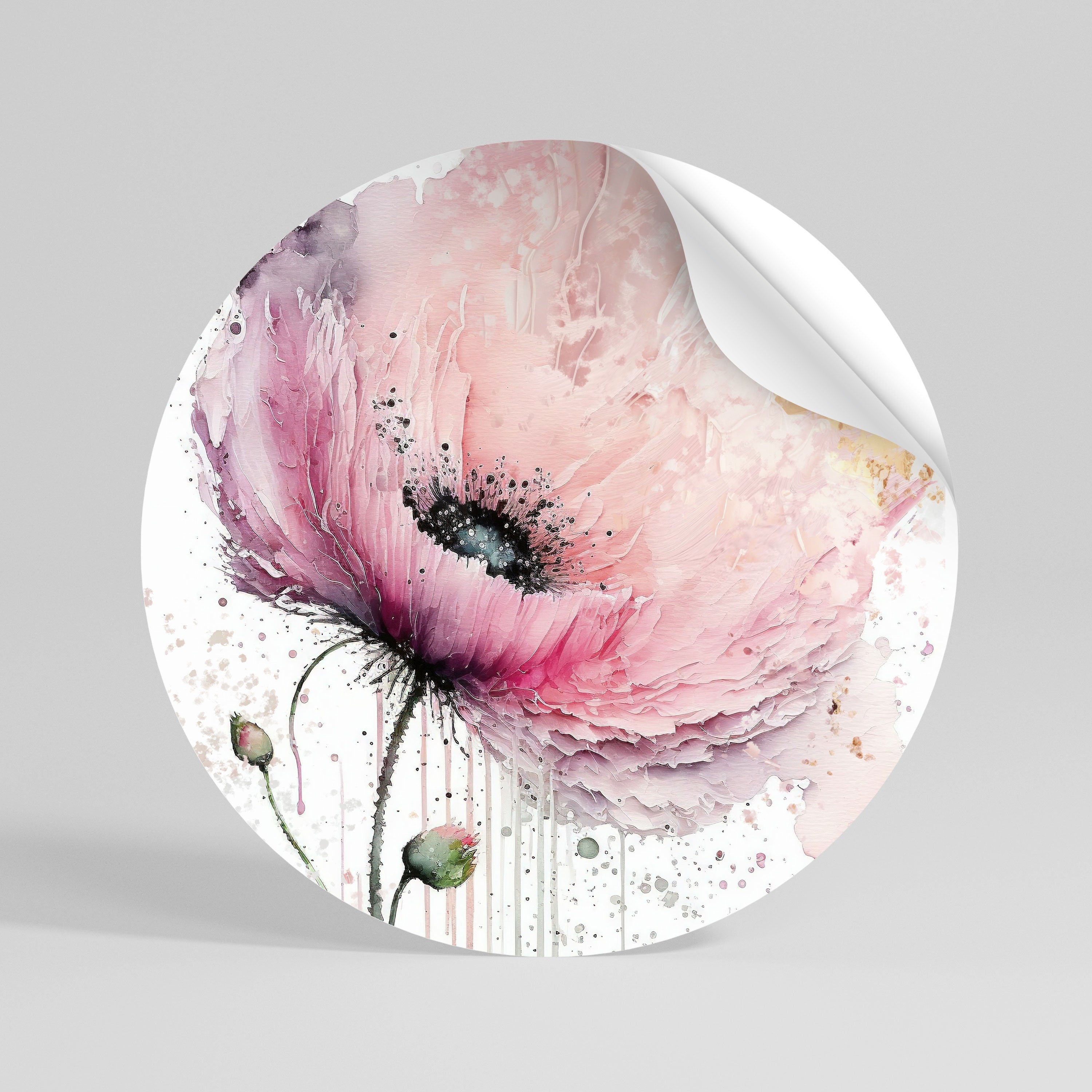 VIVID TRANQUILITY Peel and Stick Round Sticker