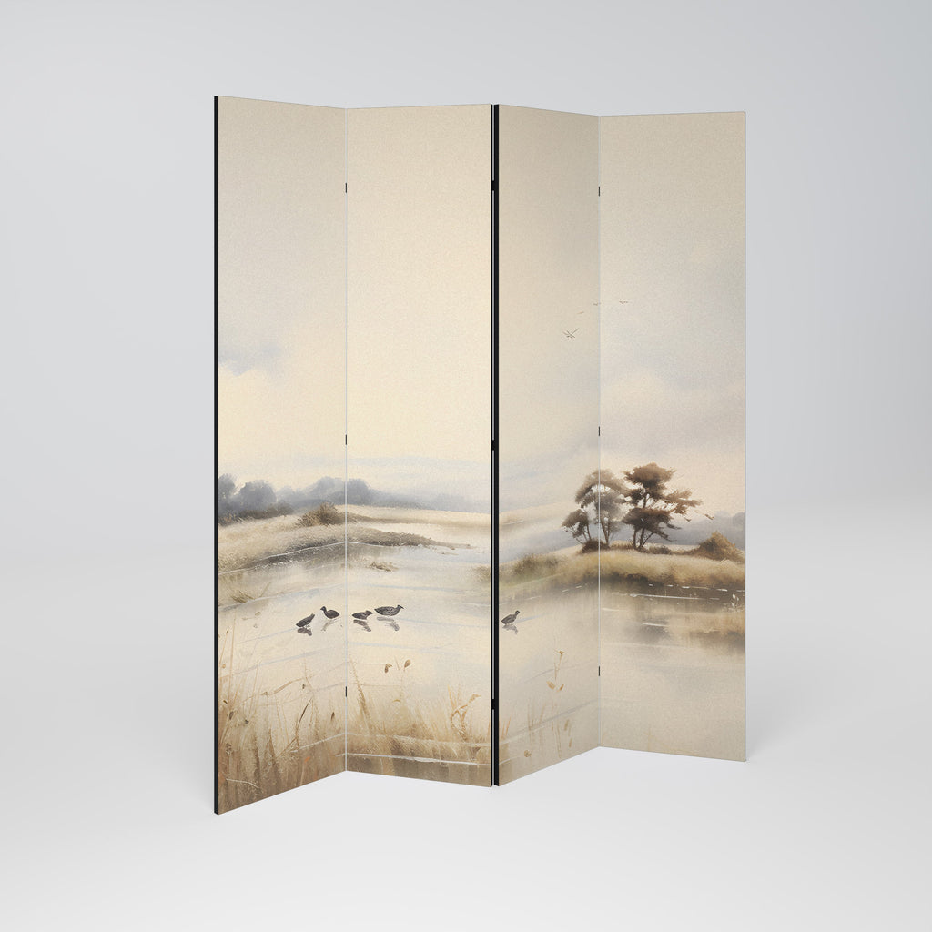 LAKESIDE NOSTALGY Decorative 4-Panel Room Divider