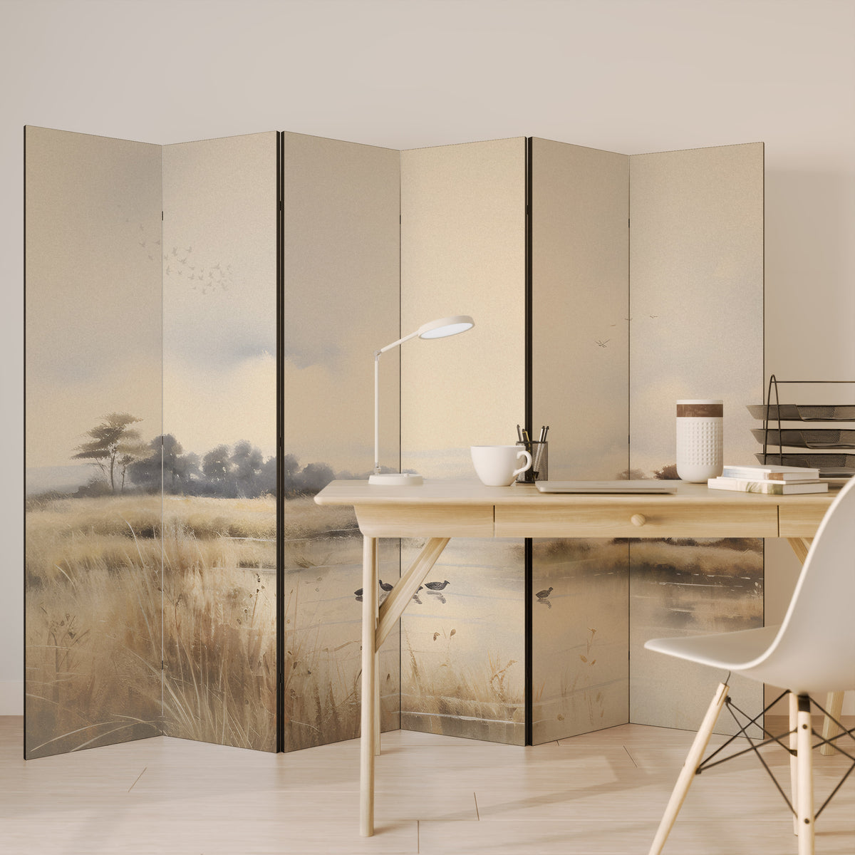 LAKESIDE NOSTALGY 6-Panel Room Divider