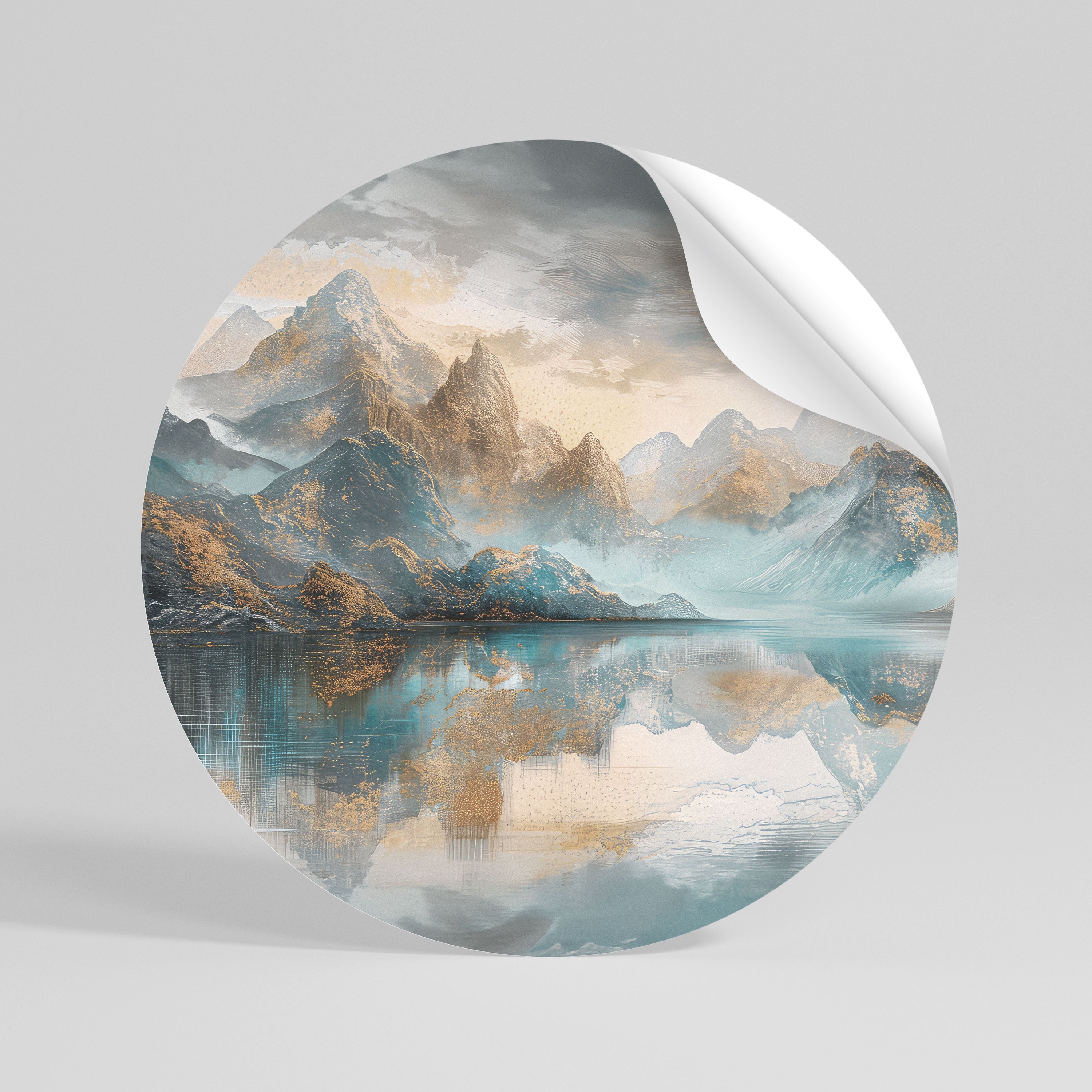 AZURE SUMMITS Peel and Stick Round Sticker