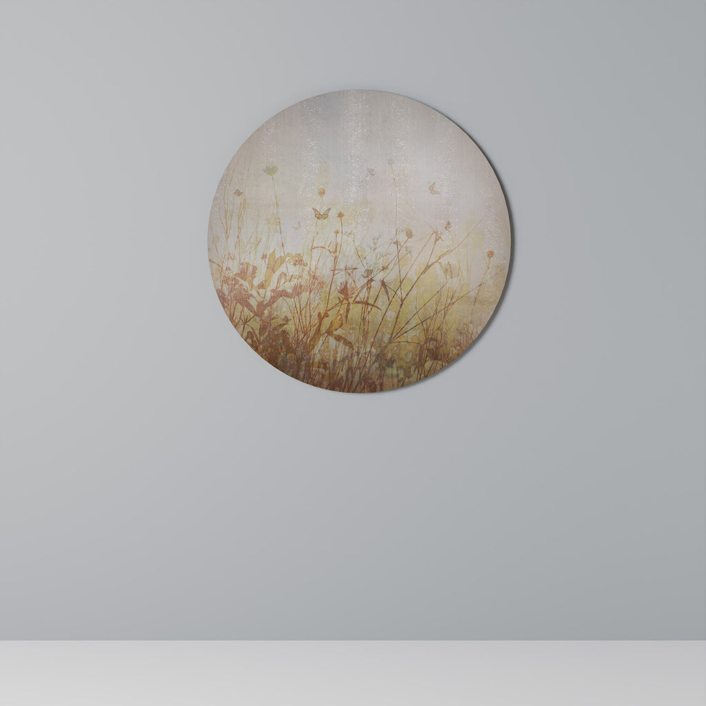 Décoration murale ronde avec papillons des prés