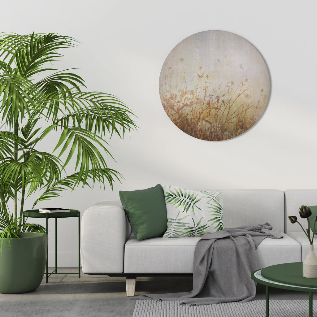 Décoration murale ronde avec papillons des prés