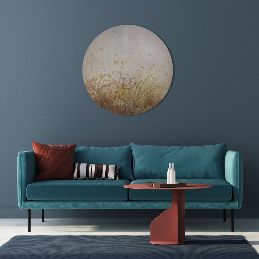 Décoration murale ronde avec papillons des prés