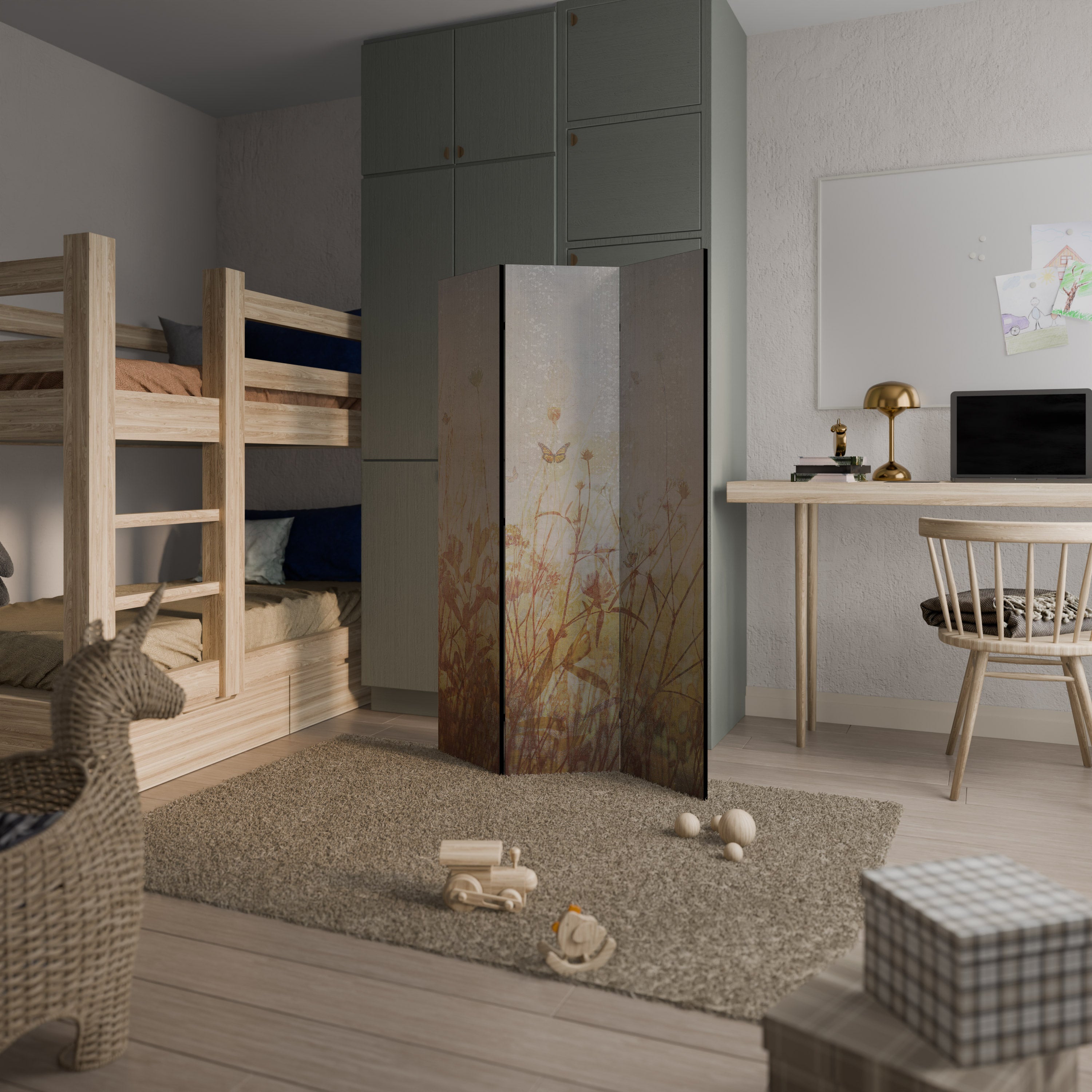 MEADOW BUTTERFLIES 3-Panel Room Divider