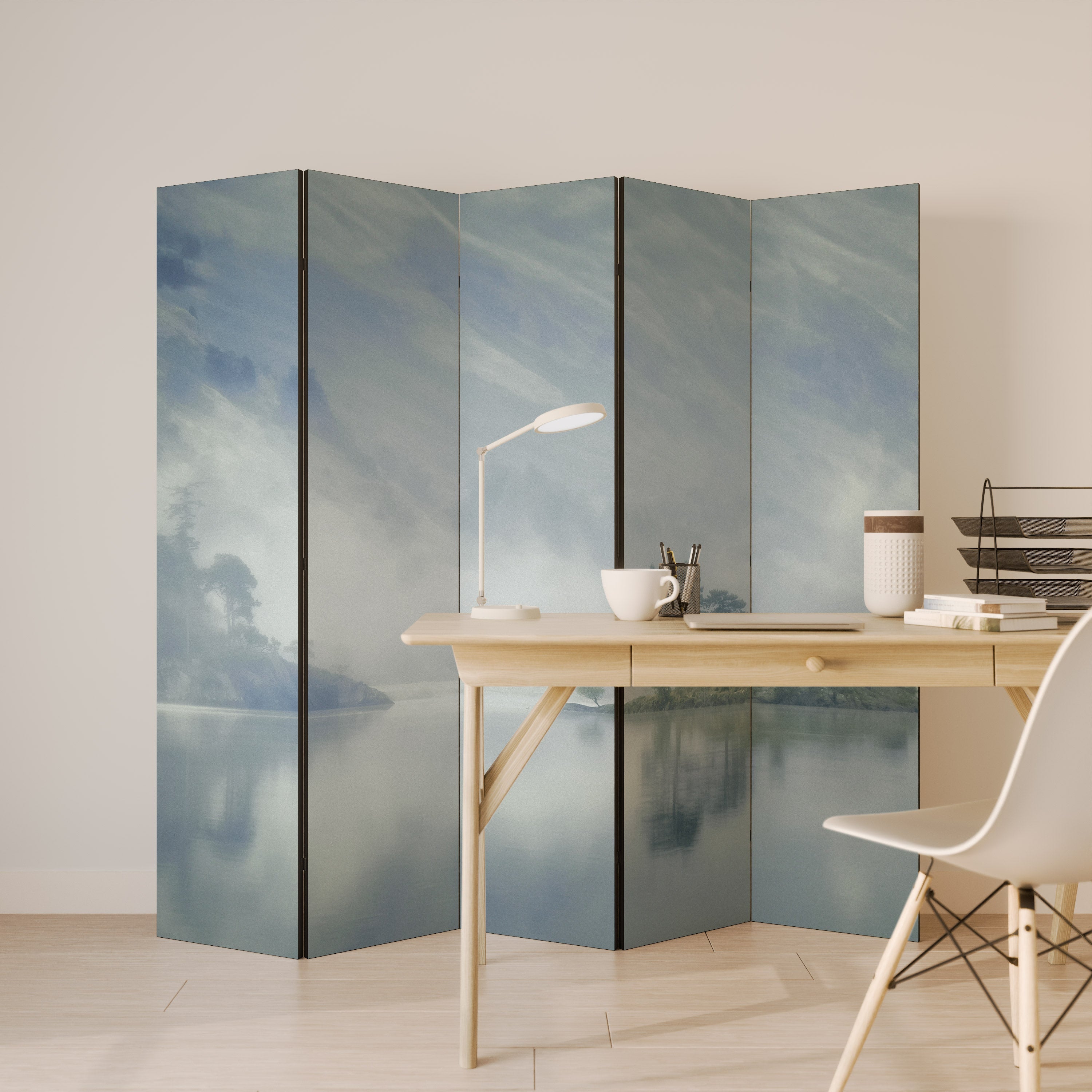 Paravent décoratif à 5 panneaux SILVER LAKE