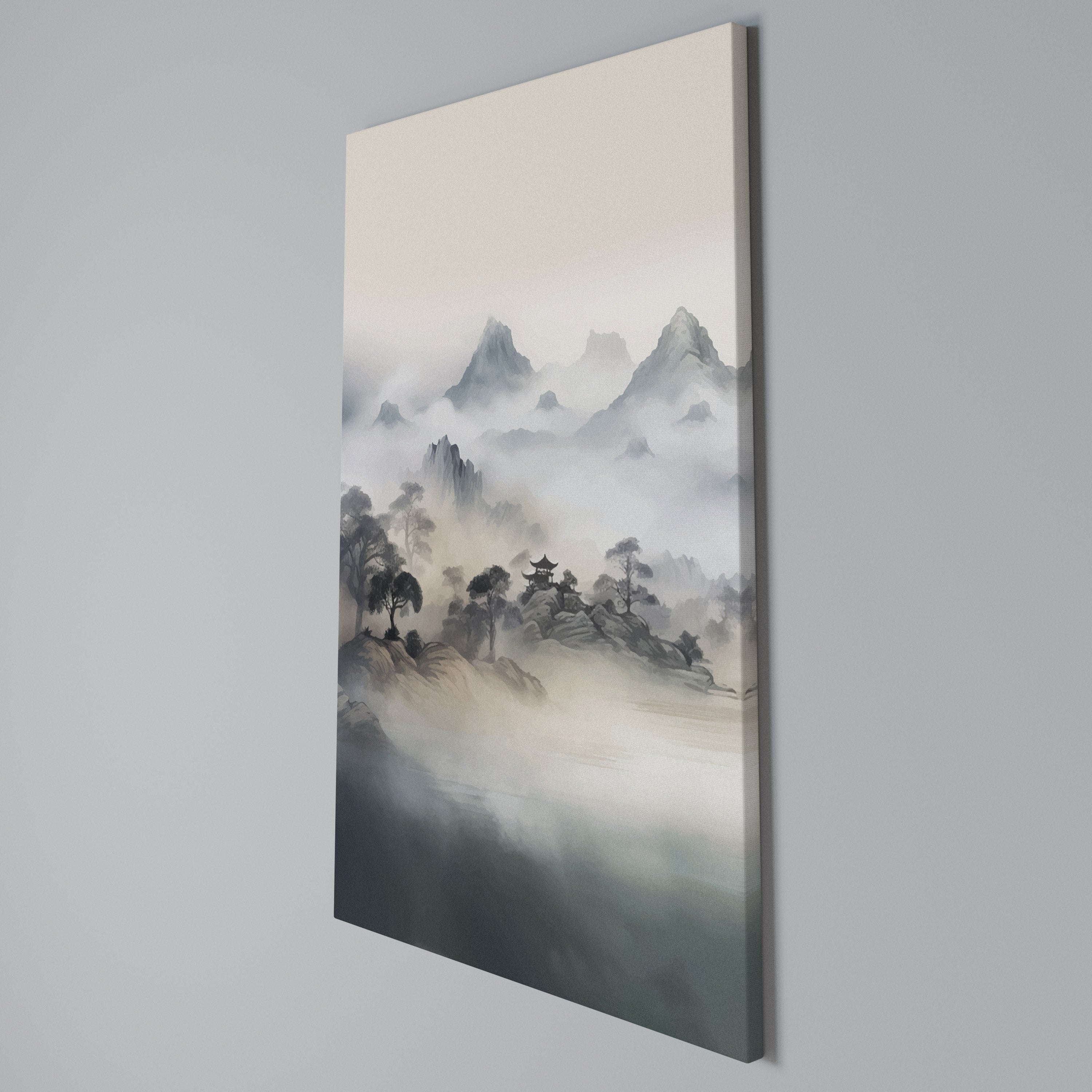 HIDDEN TEMPLE MIST Vertical Canvas Print