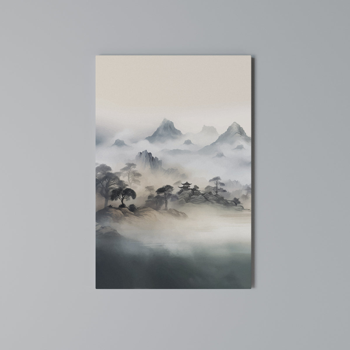 HIDDEN TEMPLE MIST Vertical Canvas Print