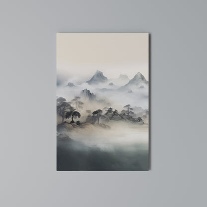 HIDDEN TEMPLE MIST Vertical Canvas Print