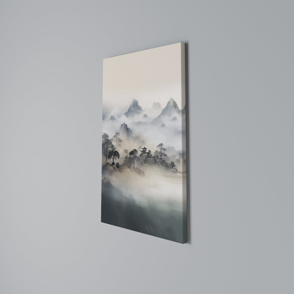 HIDDEN TEMPLE MIST Vertical Canvas Print