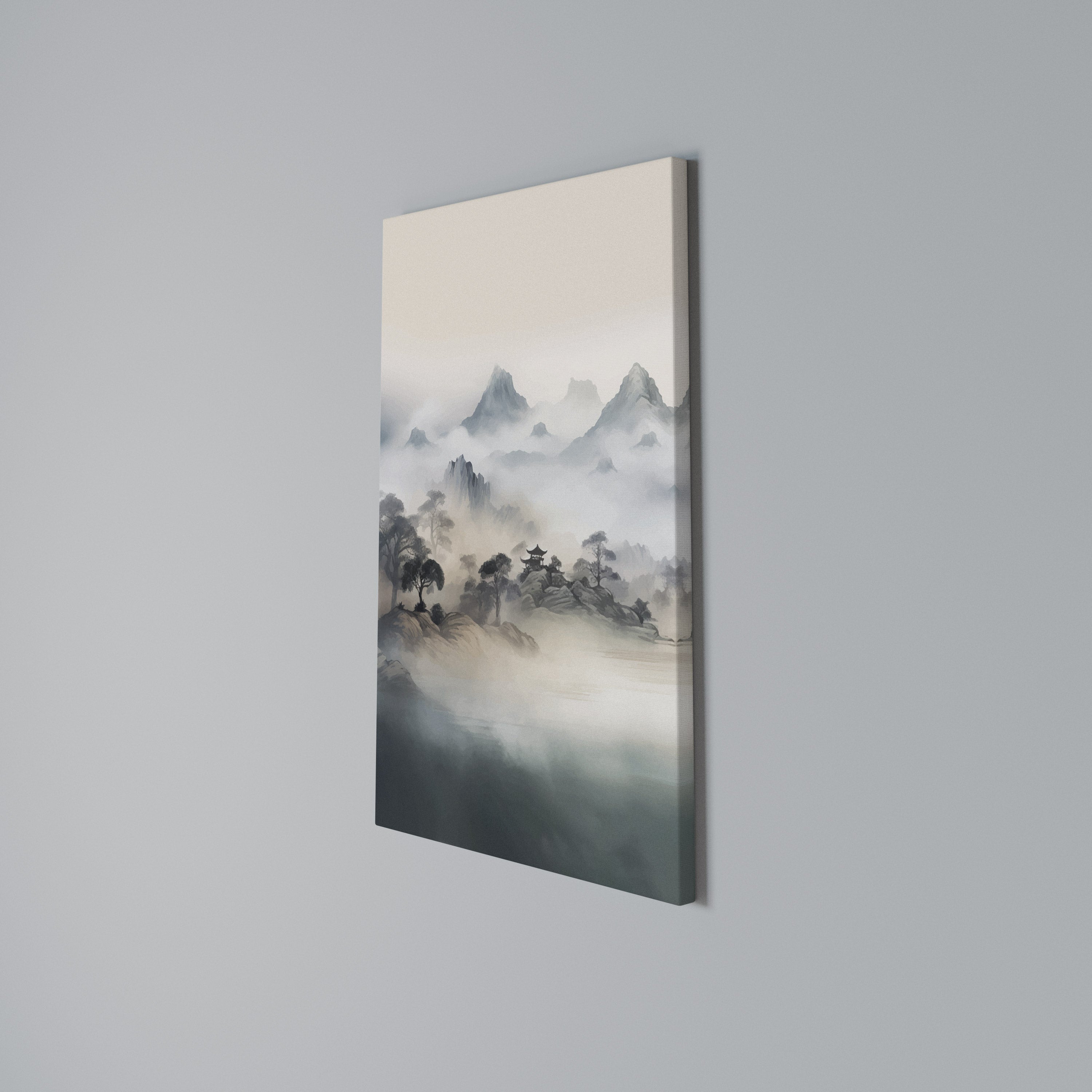 HIDDEN TEMPLE MIST Vertical Canvas Print