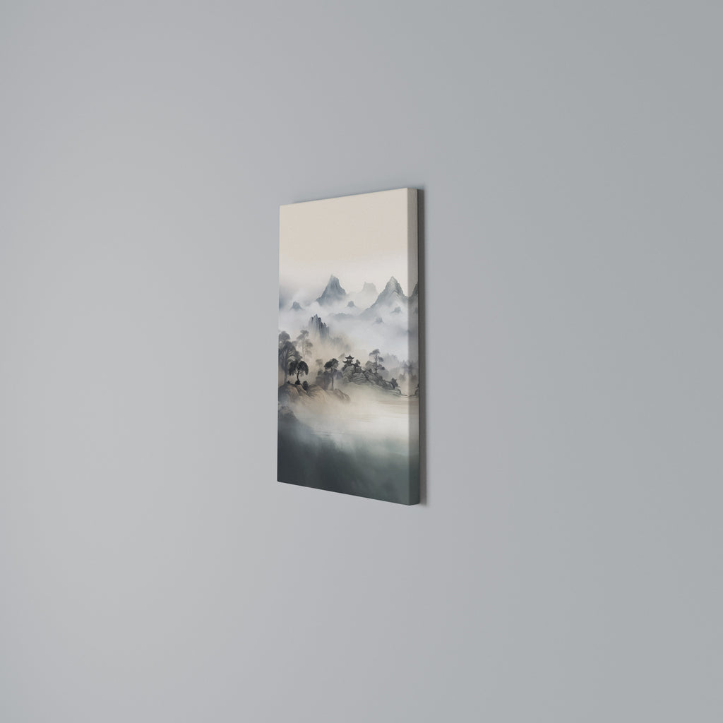 HIDDEN TEMPLE MIST Vertical Canvas Print