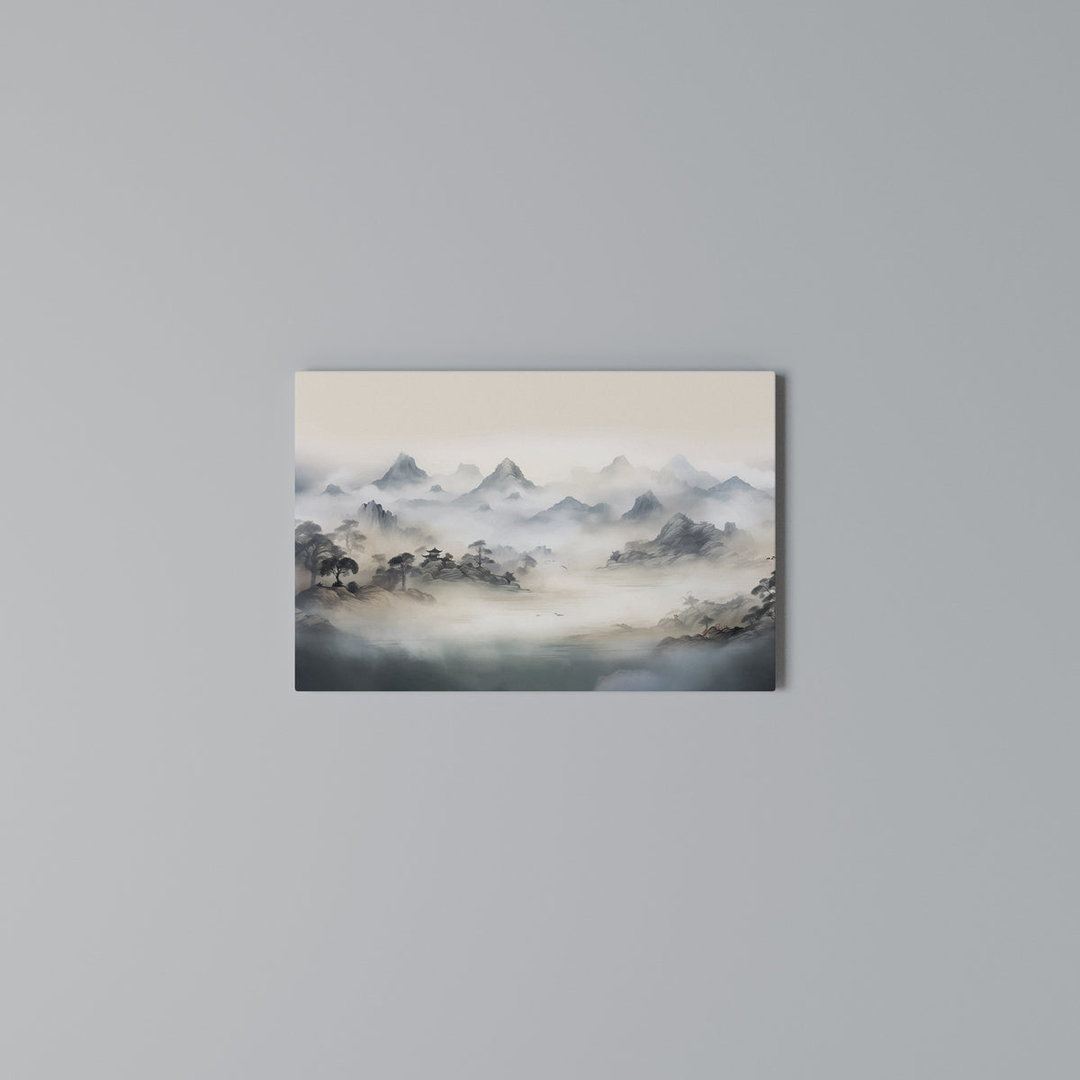 HIDDEN TEMPLE MIST Horizontal Canvas Print