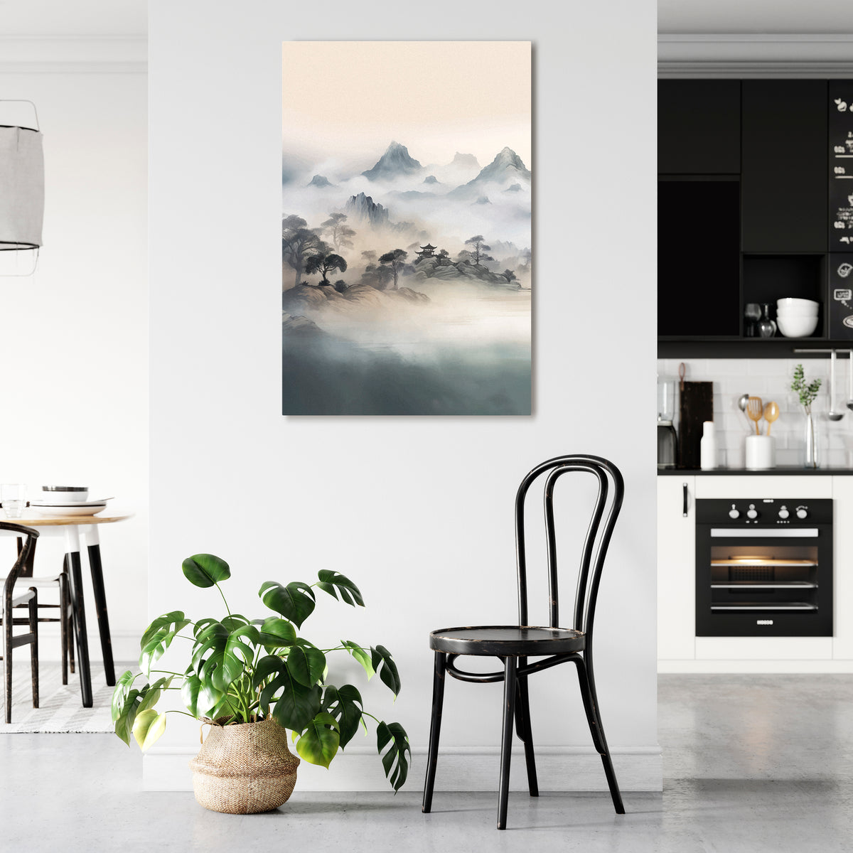 HIDDEN TEMPLE MIST Vertical Canvas Print