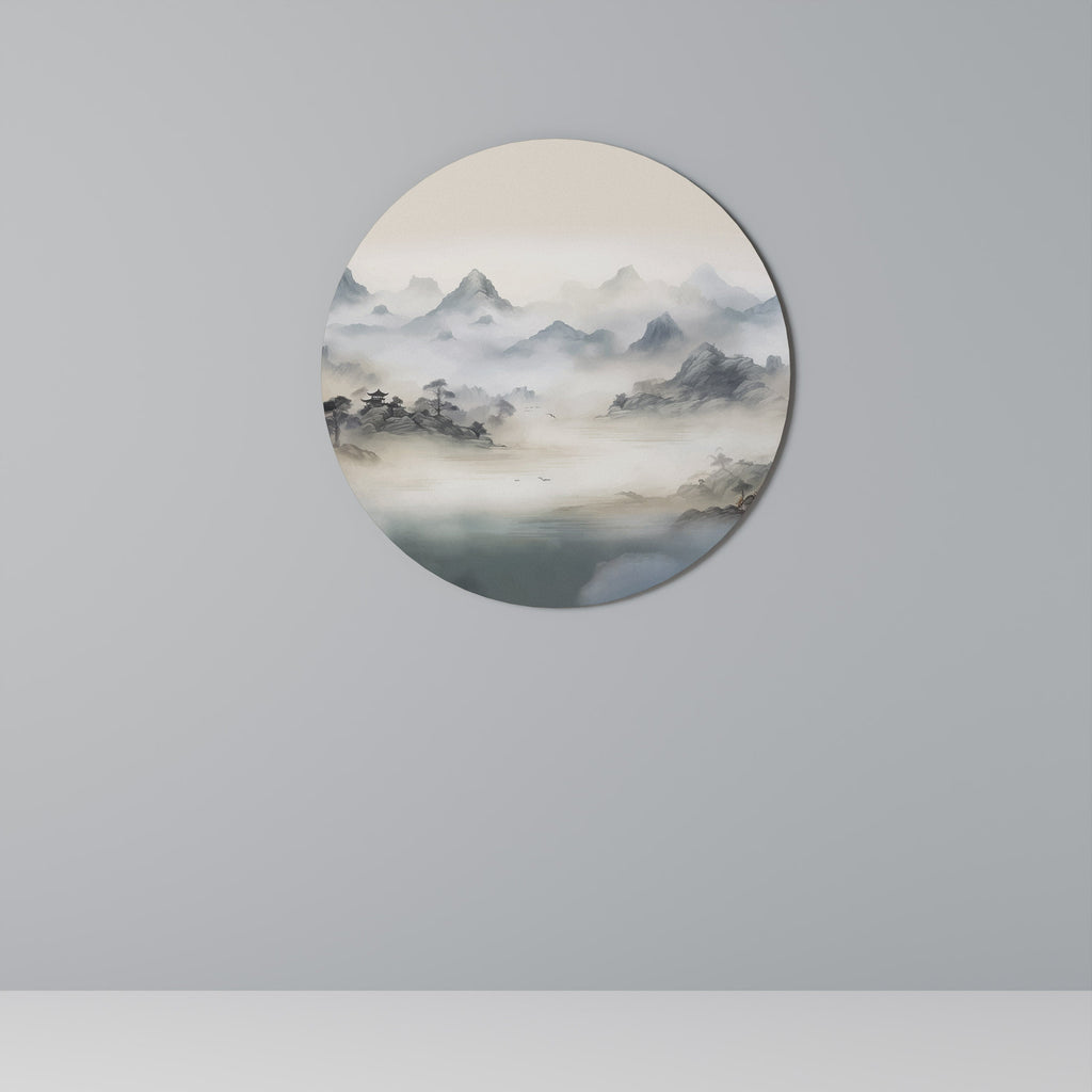 Décoration murale ronde HIDDEN TEMPLE MIST