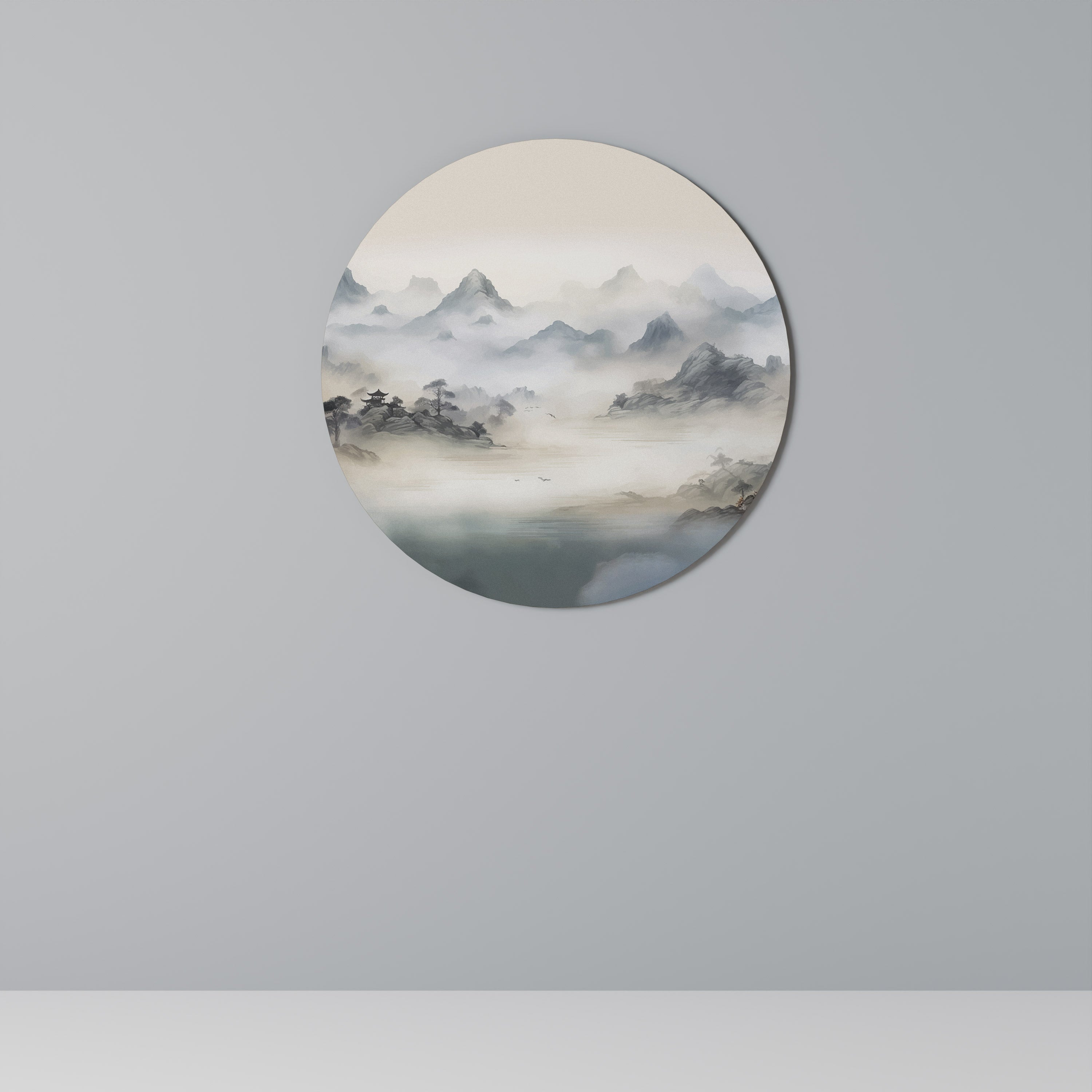 Décoration murale ronde HIDDEN TEMPLE MIST