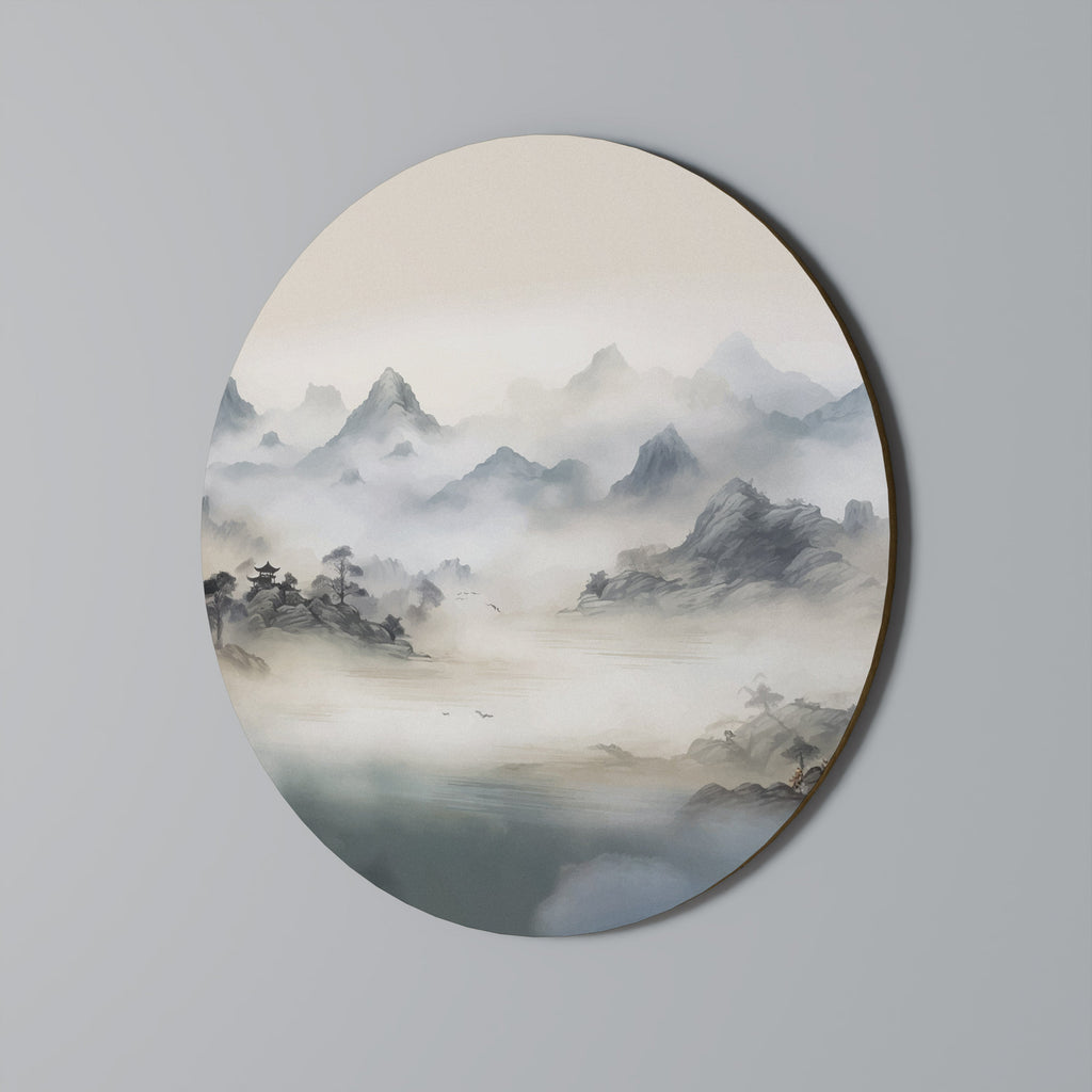 Décoration murale ronde HIDDEN TEMPLE MIST