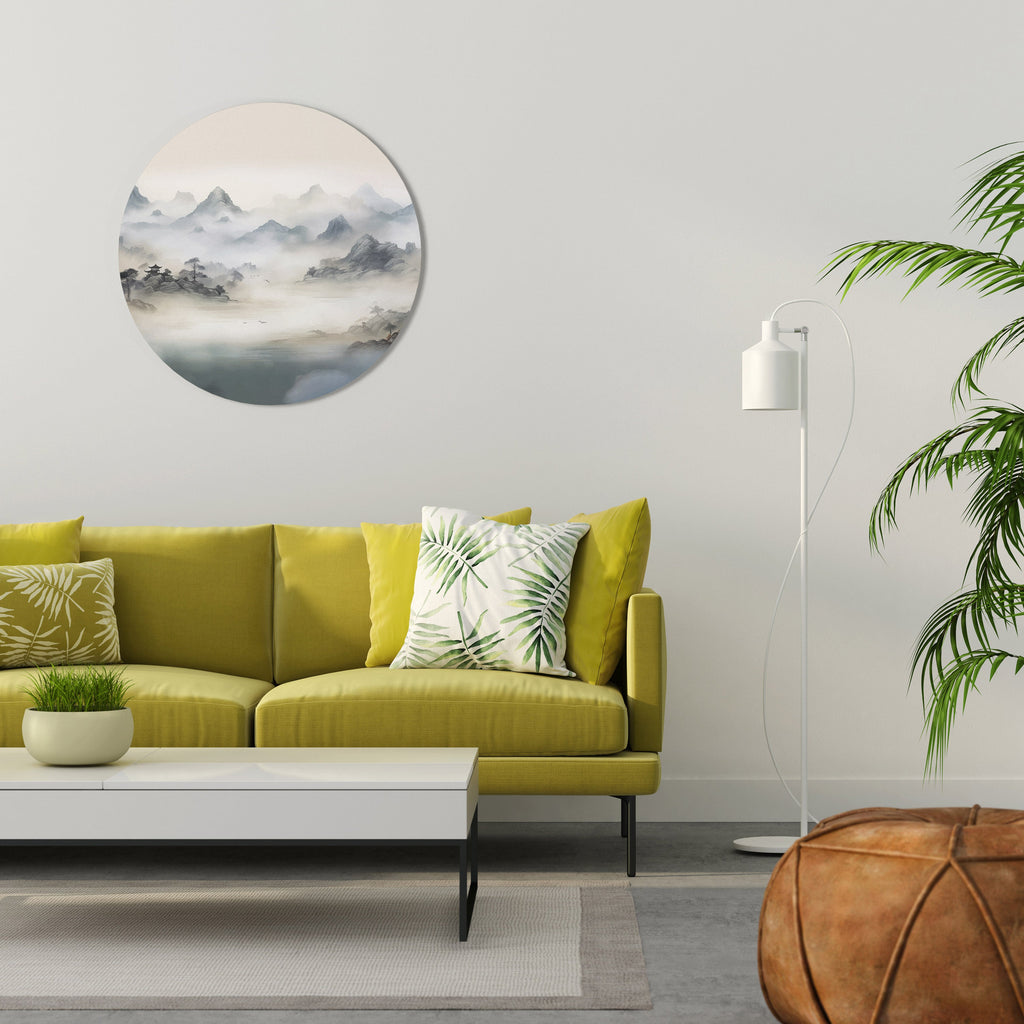 Décoration murale ronde HIDDEN TEMPLE MIST