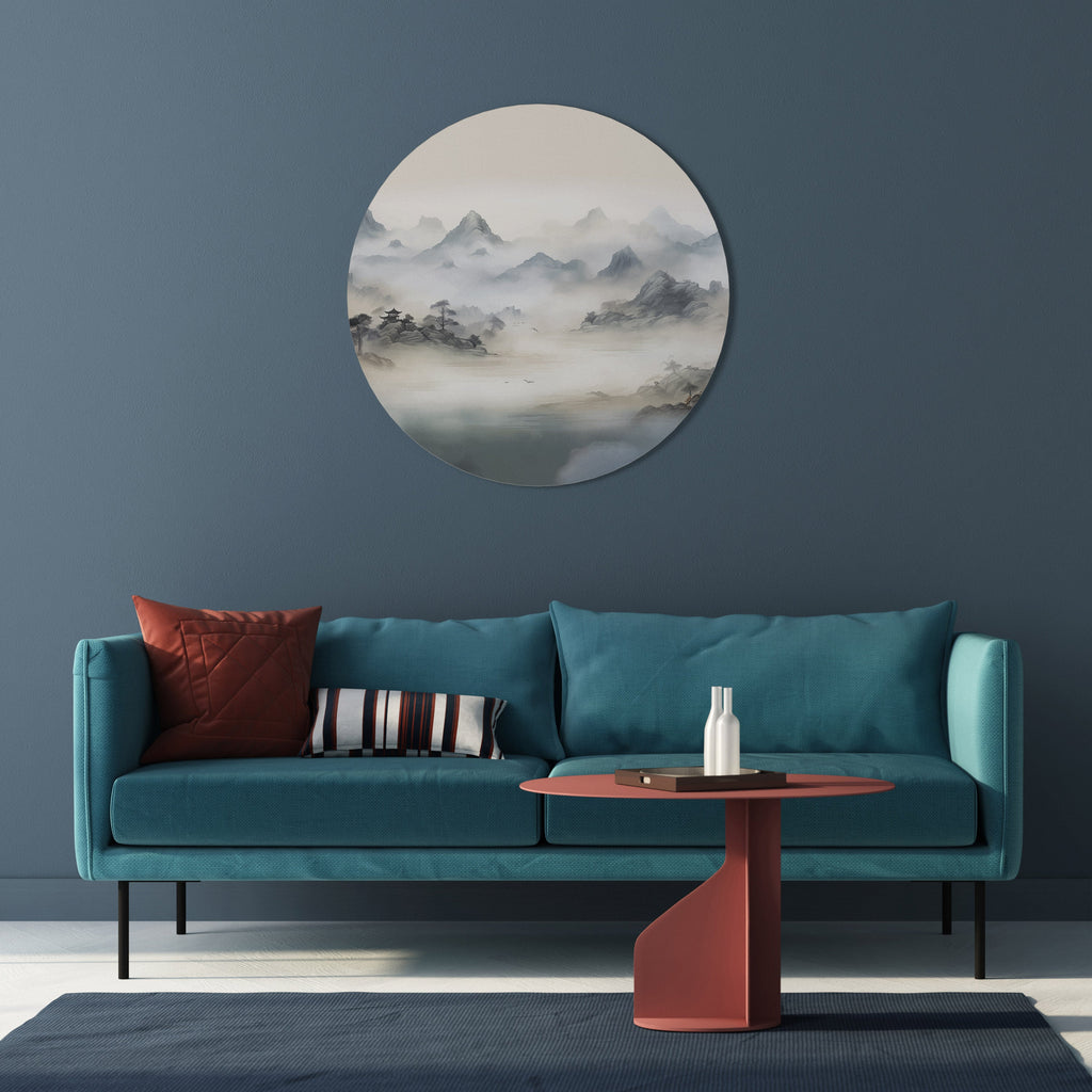Décoration murale ronde HIDDEN TEMPLE MIST