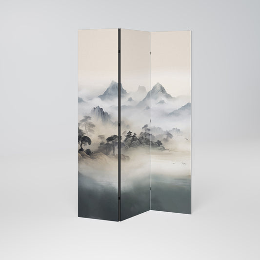 HIDDEN TEMPLE MIST 3-Panel Room Divider