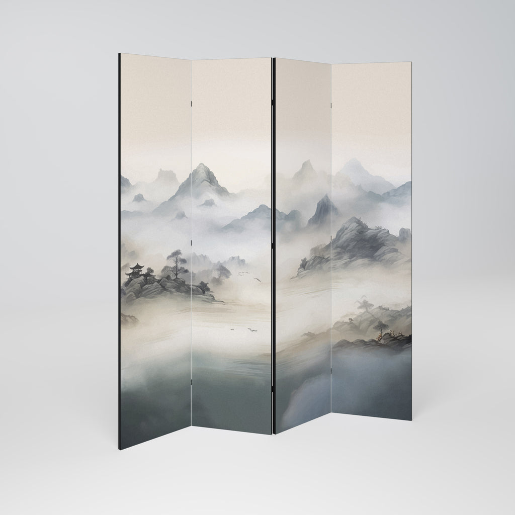 HIDDEN TEMPLE MIST 4-Panel Room Divider