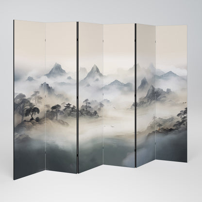 HIDDEN TEMPLE MIST 6-Panel Room Divider