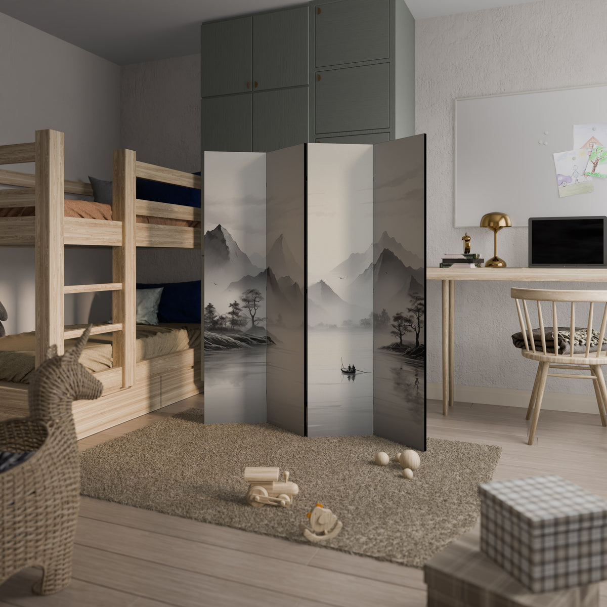 ASIAN VENTURE 4-Panel Room Divider