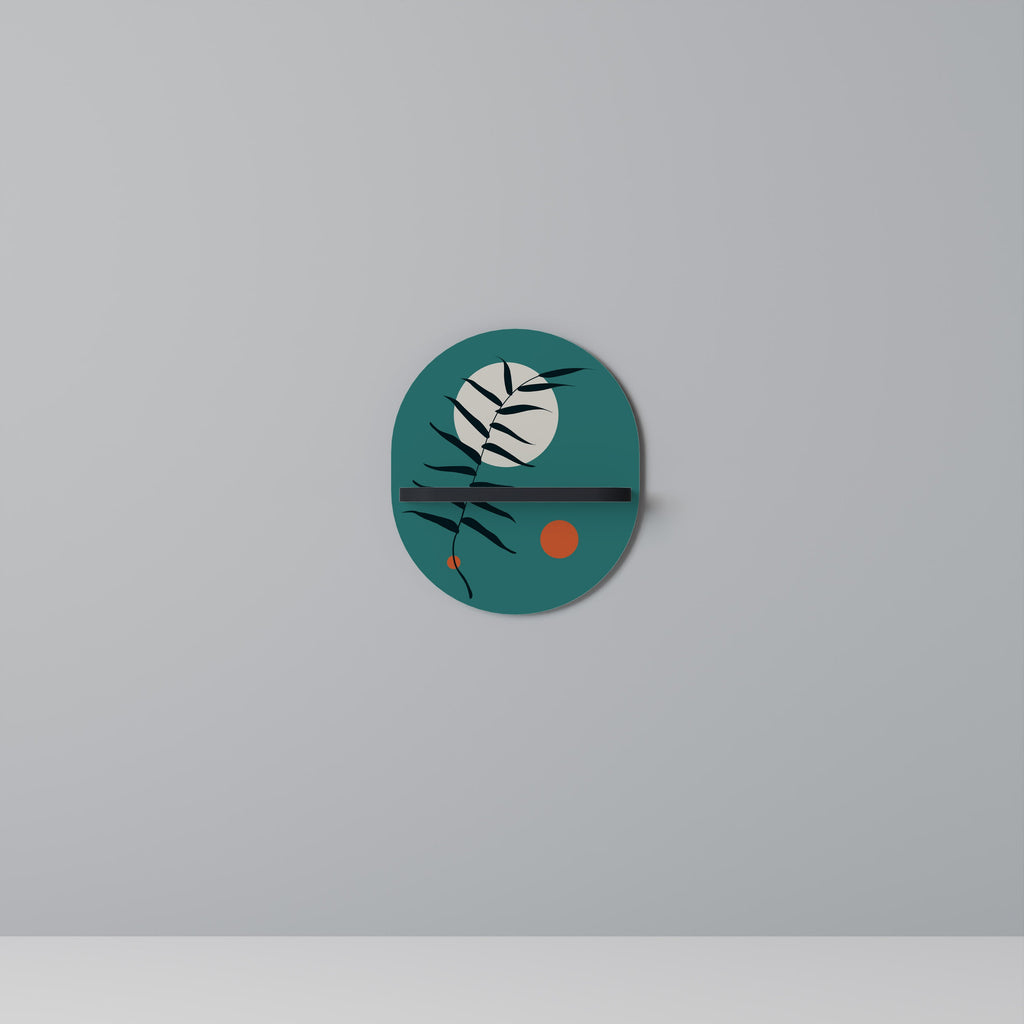 Étagère d'art ovale MYSTERIOUS LEAF en finition noire