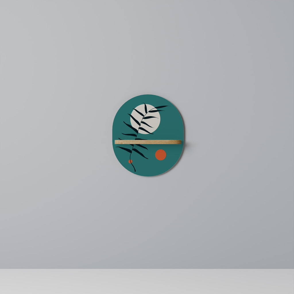 Étagère d'art ovale Mysterious Leaf effet chêne