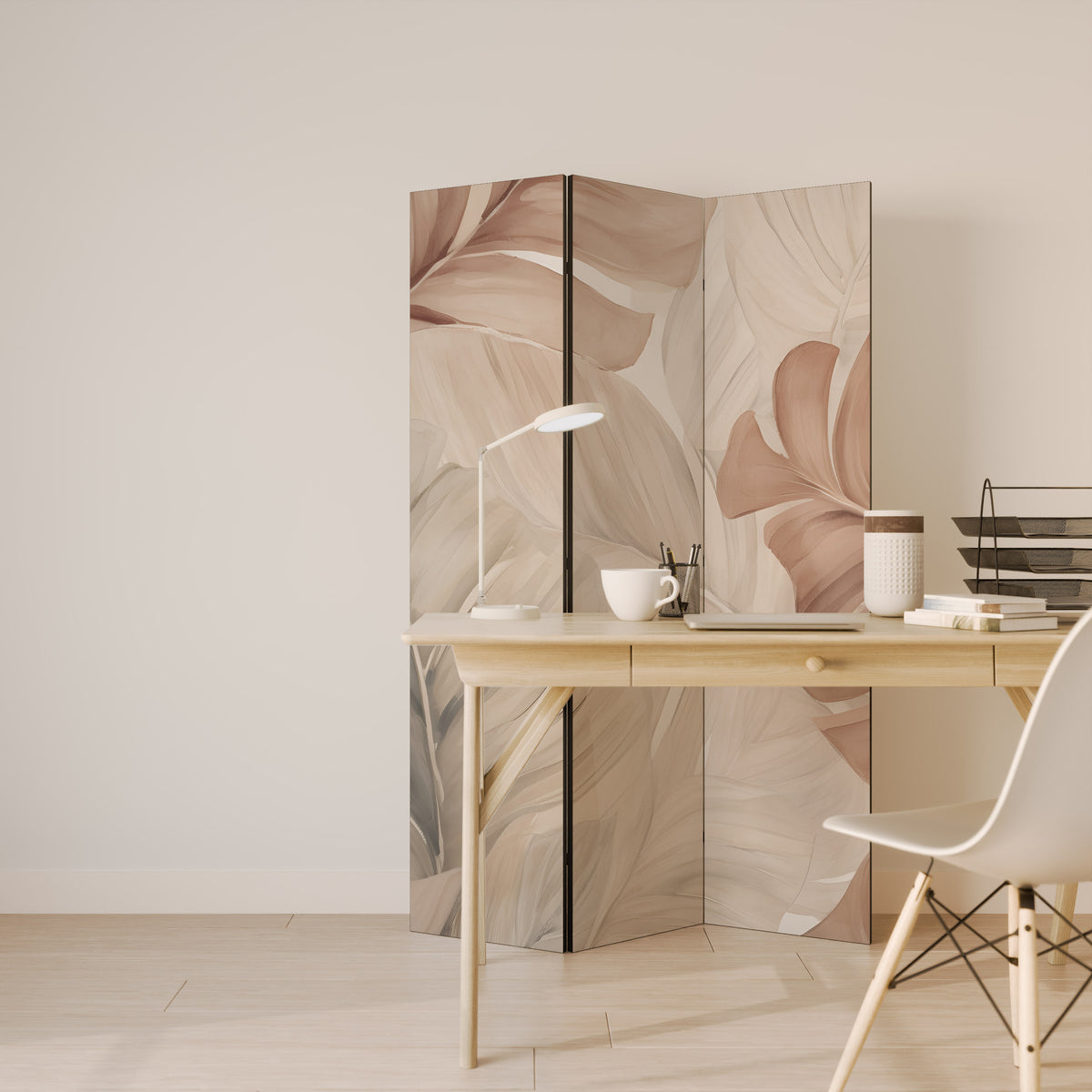 SOFT TONES OF FOLIAGE 3-Panel Room Divider